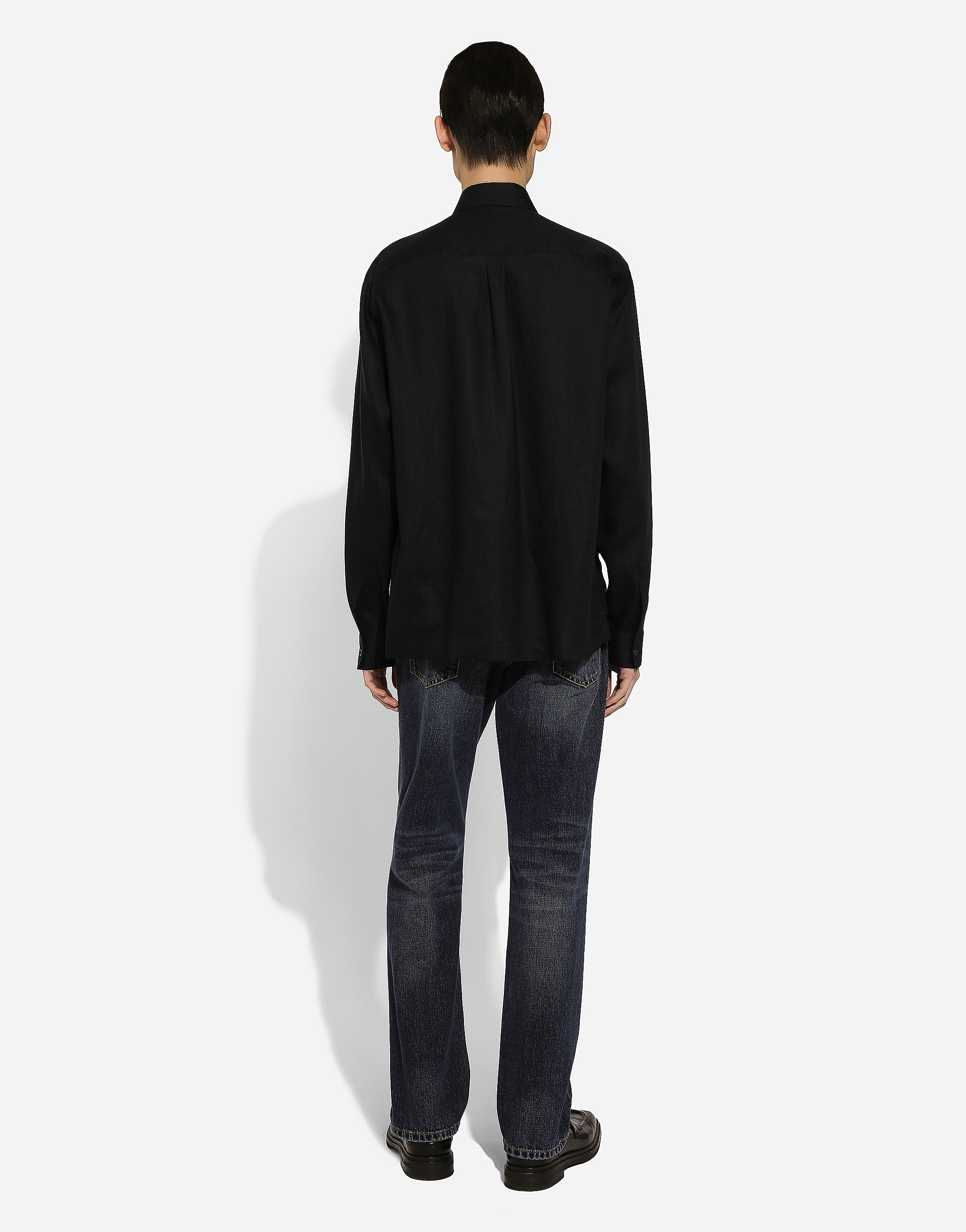 Dolce & Gabbana Men's Cotton Blend Shirt With Logo In Black