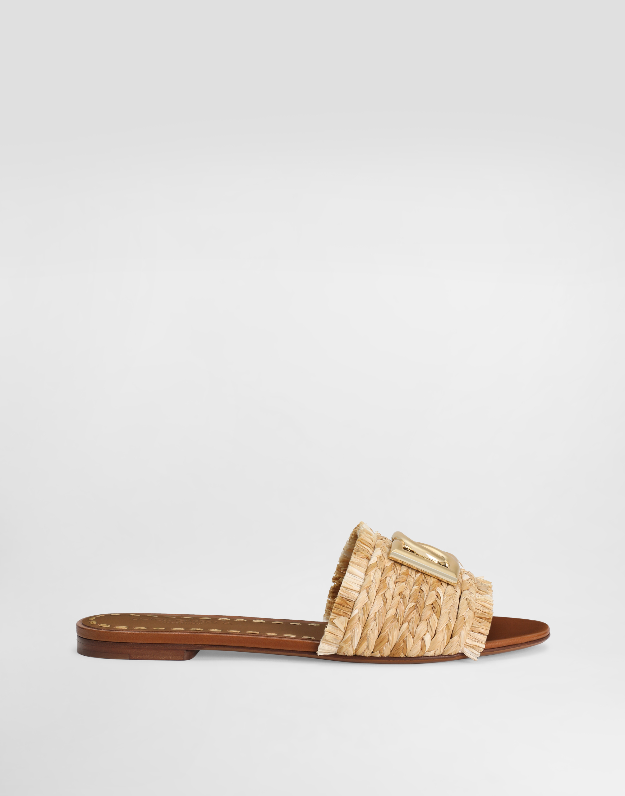 Dolce & Gabbana Rafia Braided Slipper - Woman Slides And Mules Multicolor