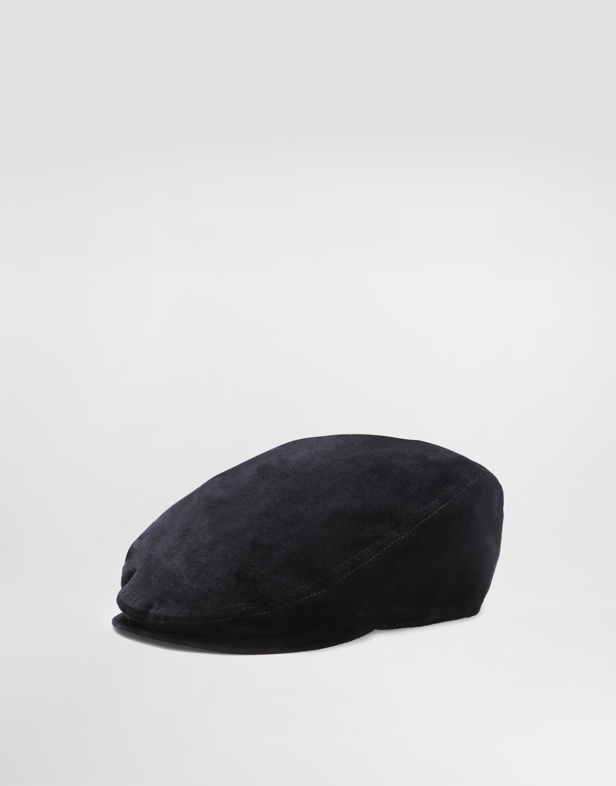 Dolce & Gabbana Velvet Flat Cap In Black