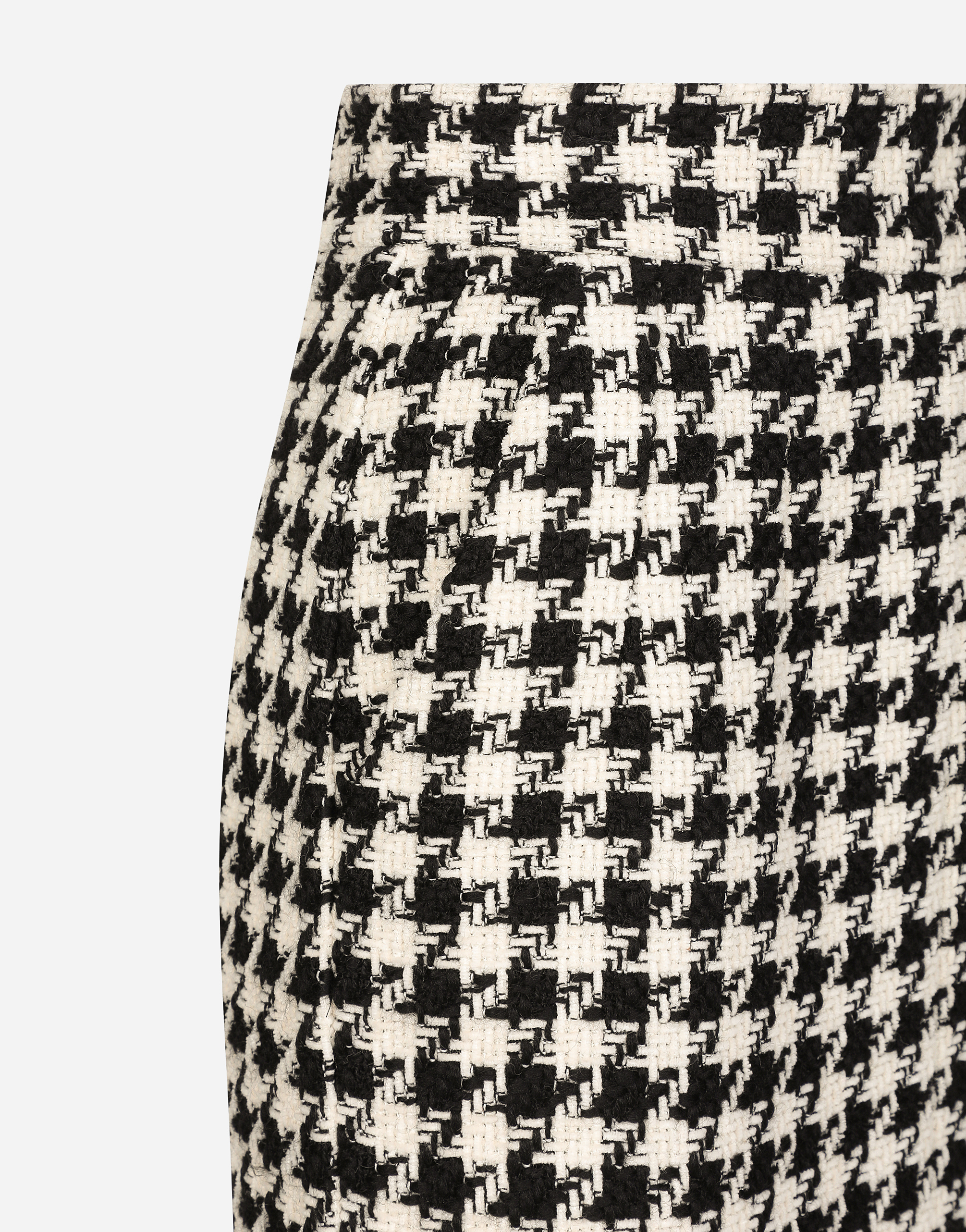 Dolce & Gabbana Houndstooth Wool And Cotton-blend Tweed Midi Skirt In マルチカラー