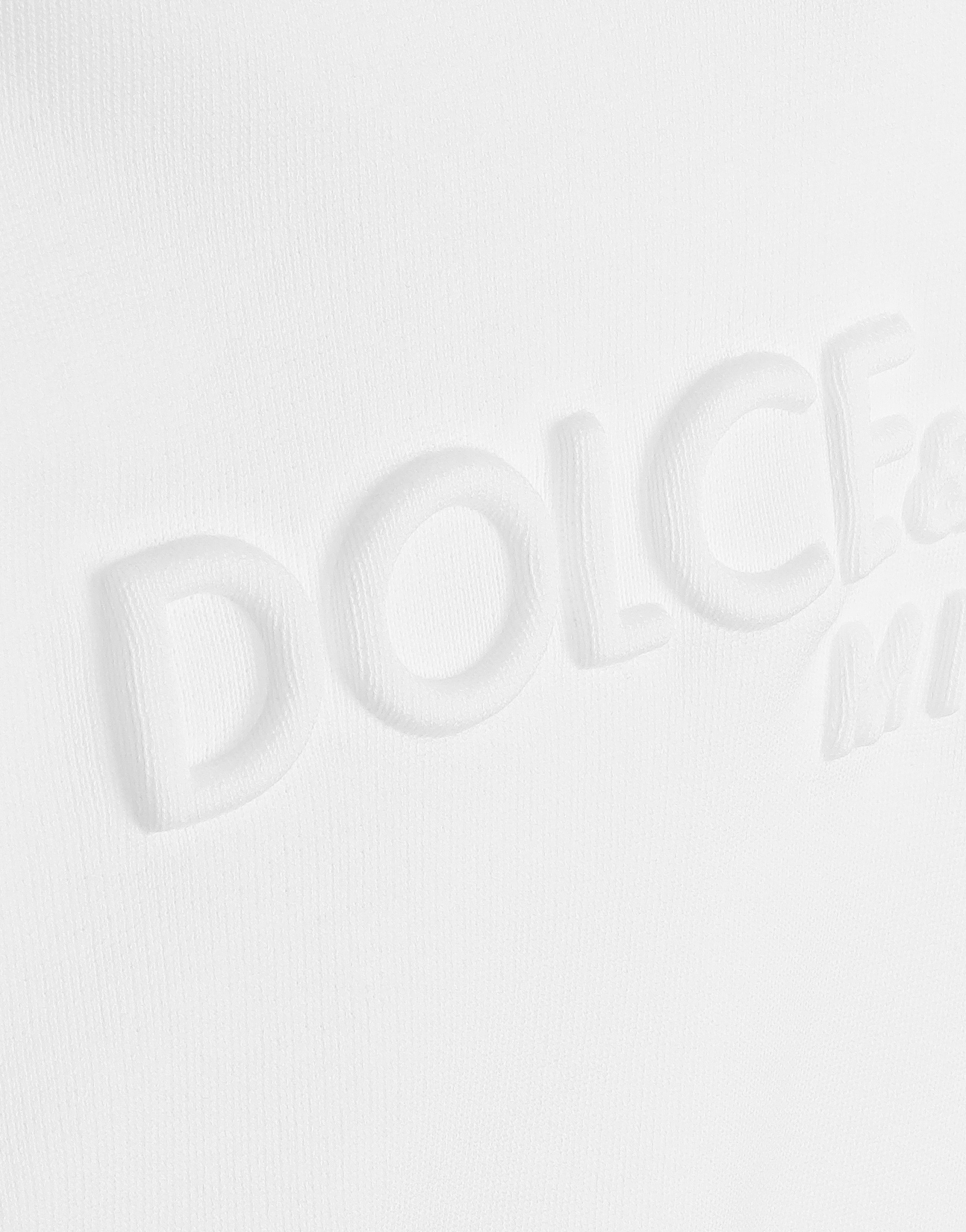 Dolce & Gabbana Jersey Hoodie With Embossed Logo In White