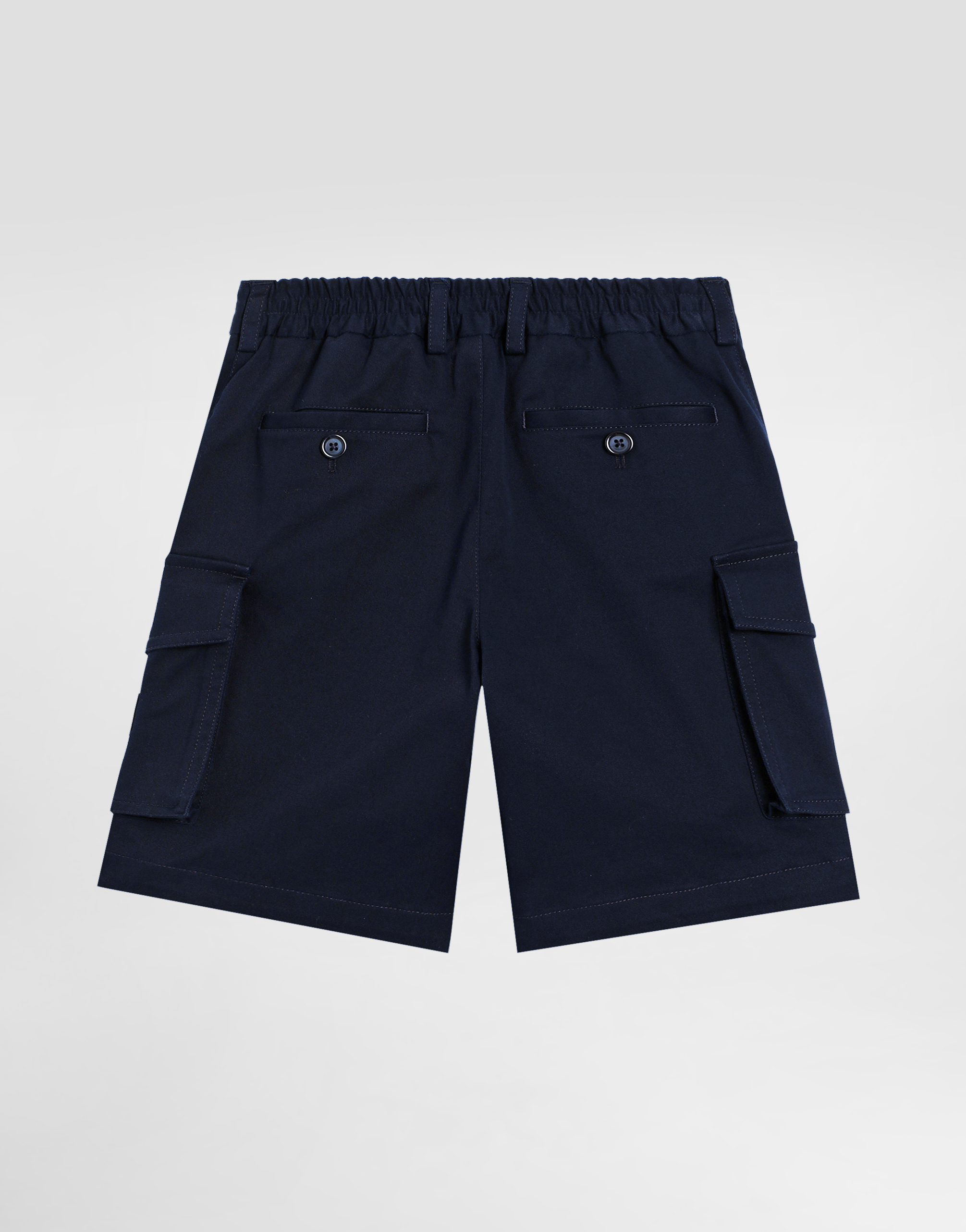Dolce & Gabbana Gabardine Shorts With Branded Tag In Blue
