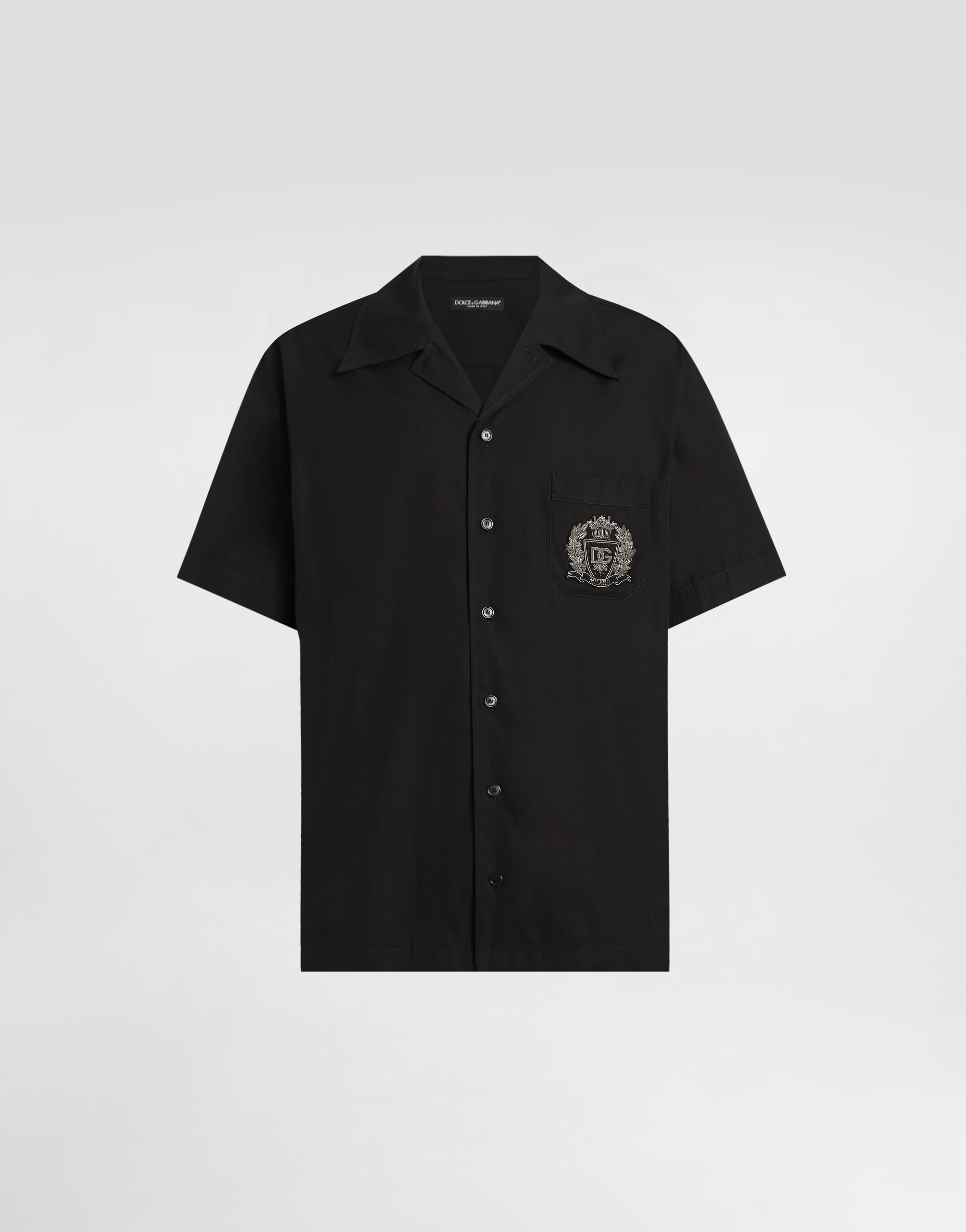 Hawaii cotton shirt in Black for Men | Dolce&Gabbana®