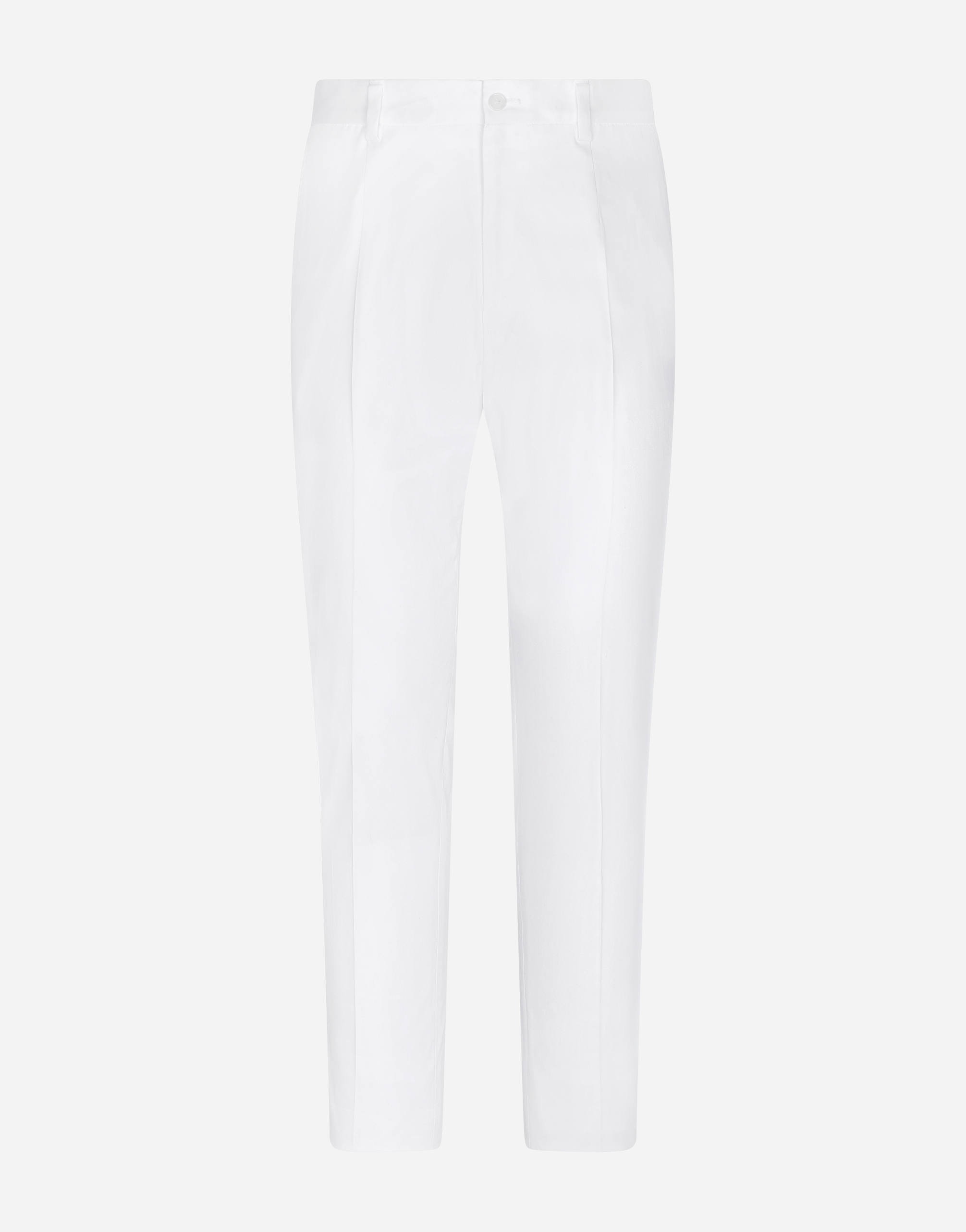 Dolce & Gabbana Stretch Cotton Pants In White