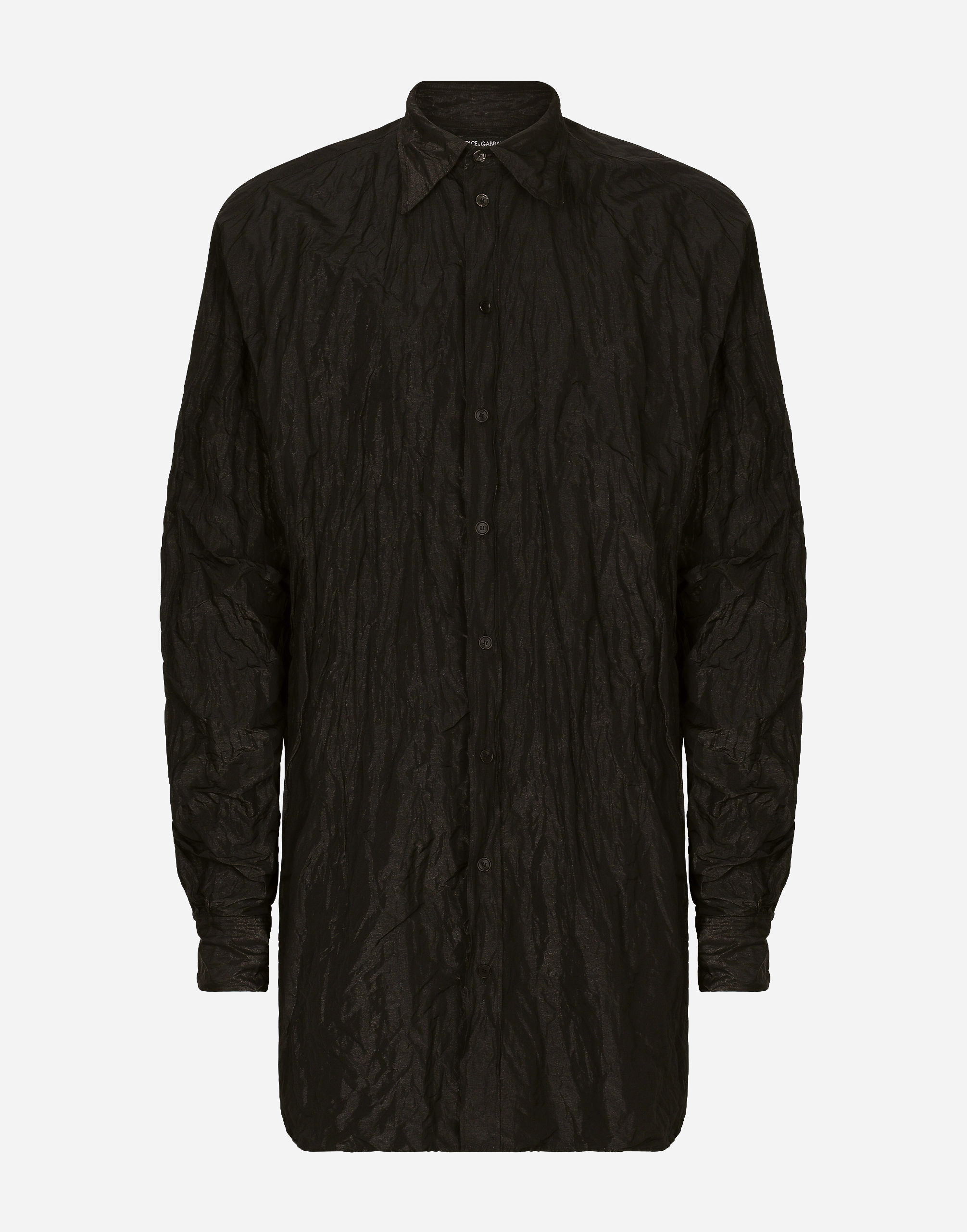 DOLCE & GABBANA OVERSIZE CRUSHED FOILED FABRIC SHIRT