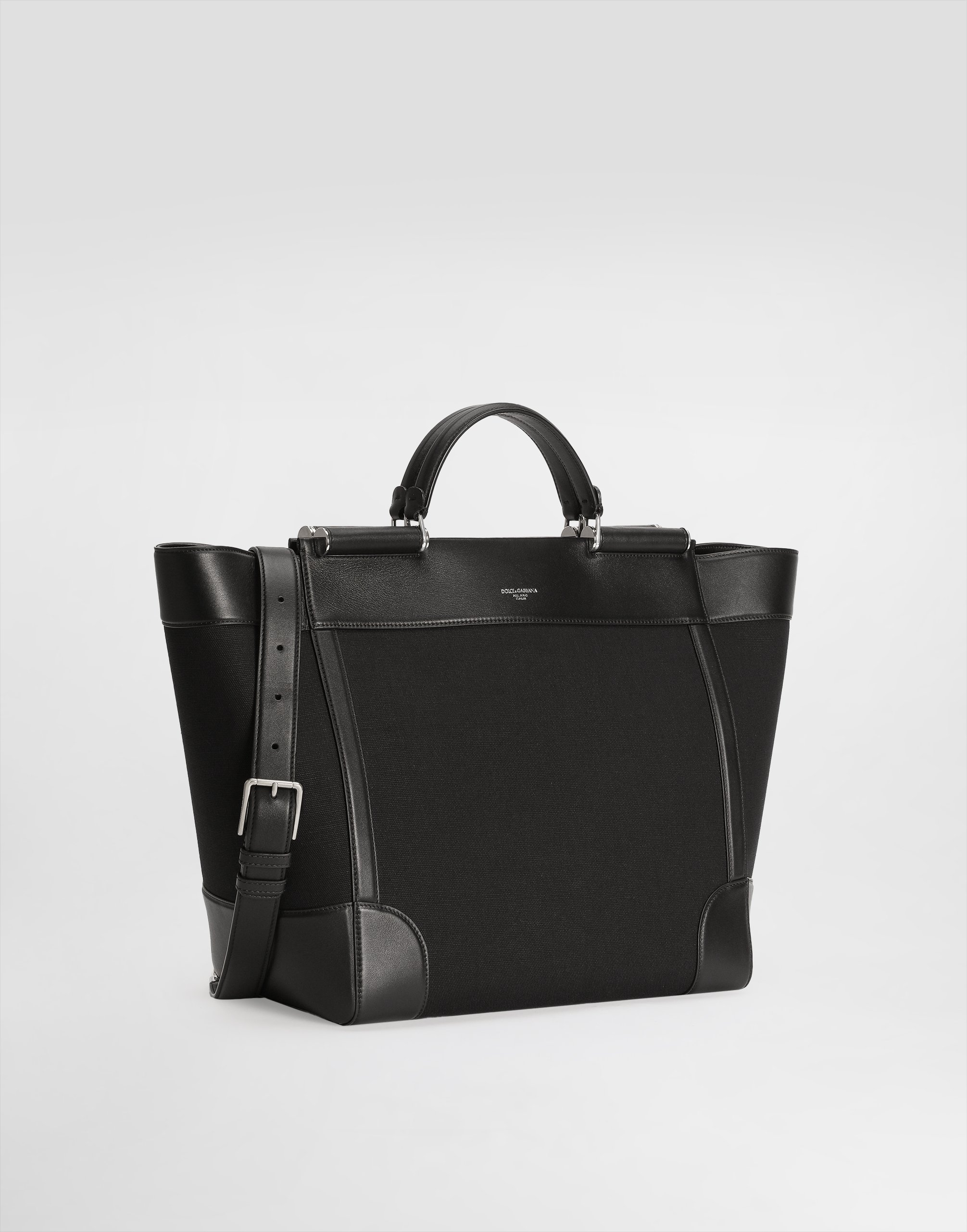 Calfskin and panama bag