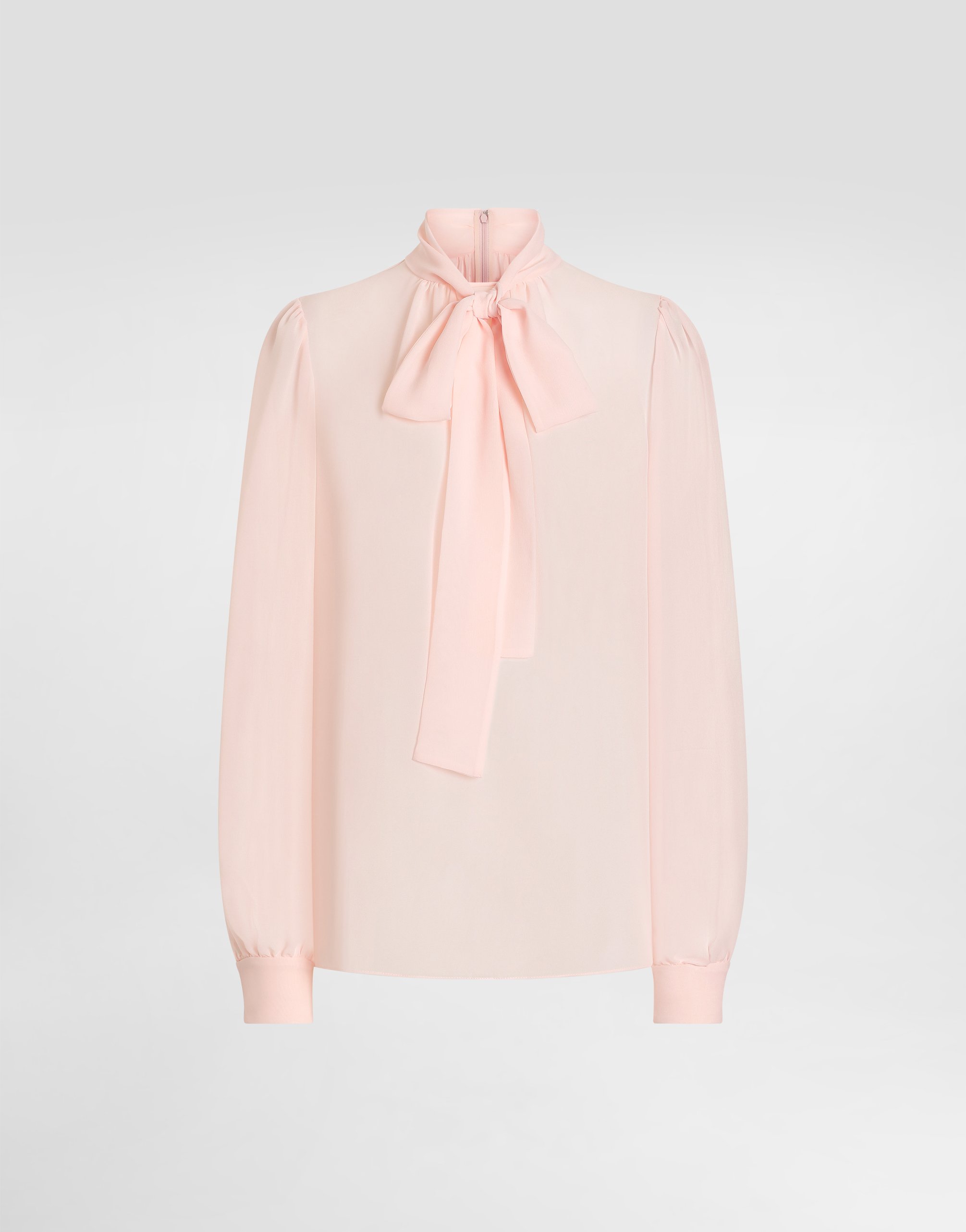 Dolce & Gabbana Silk Georgette Bow-detail Blouse In Pink