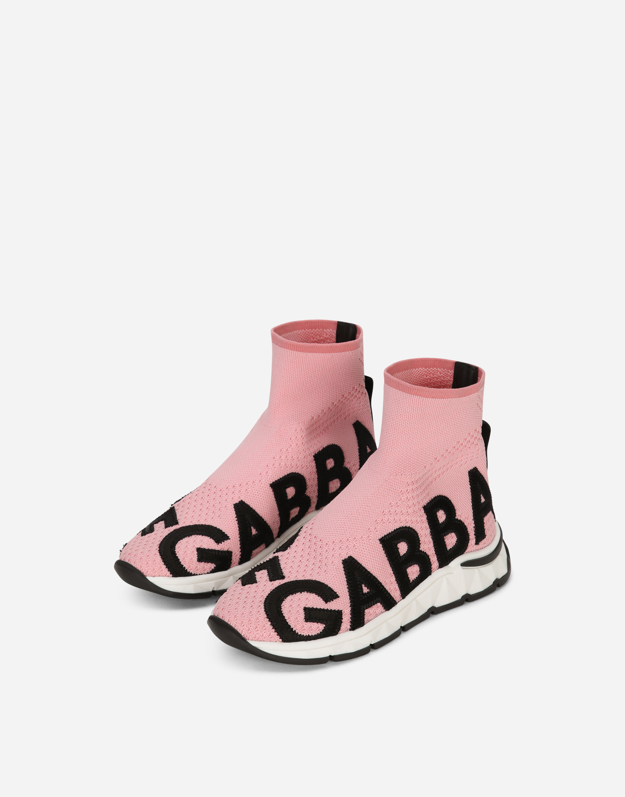 Shop Dolce & Gabbana Sorrento 2.0 Stretch Mesh High-top Sneakers In Pink