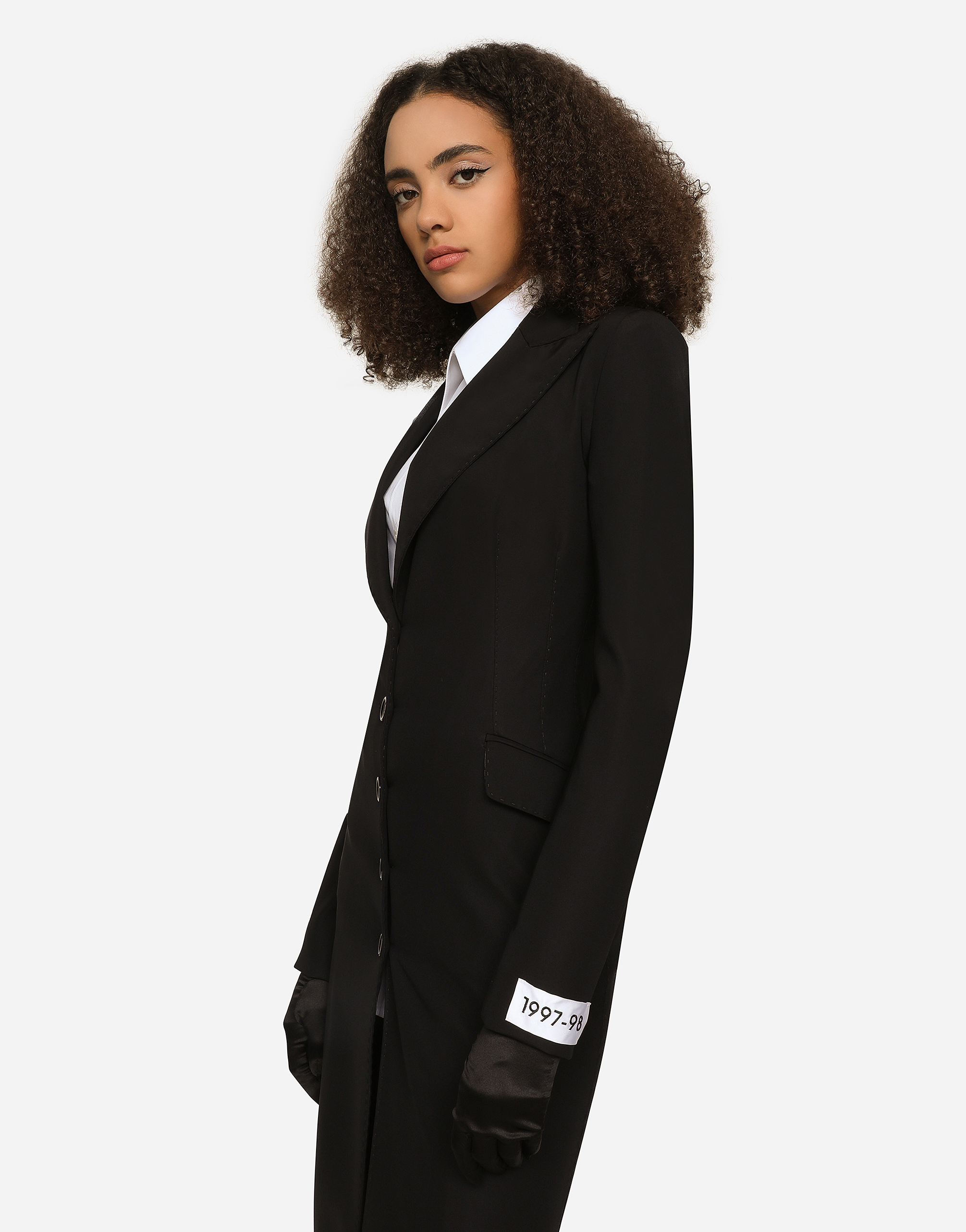 DOLCE & GABBANA KIM DOLCE&GABBANA JERSEY COAT DRESS WITH THE RE-EDITION LABEL