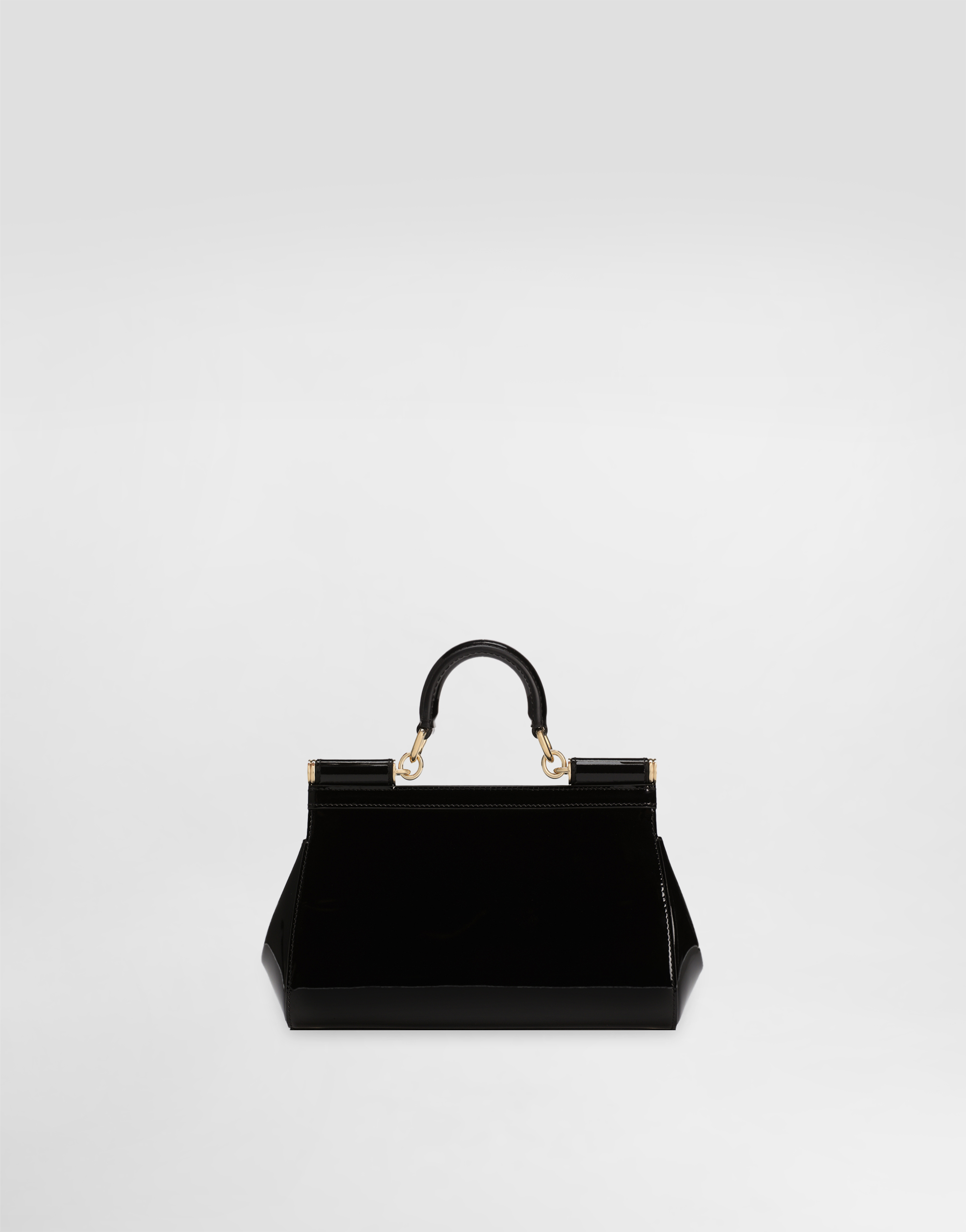 Dolce & Gabbana Small Sicily Bag In Polished Calfskin In Black