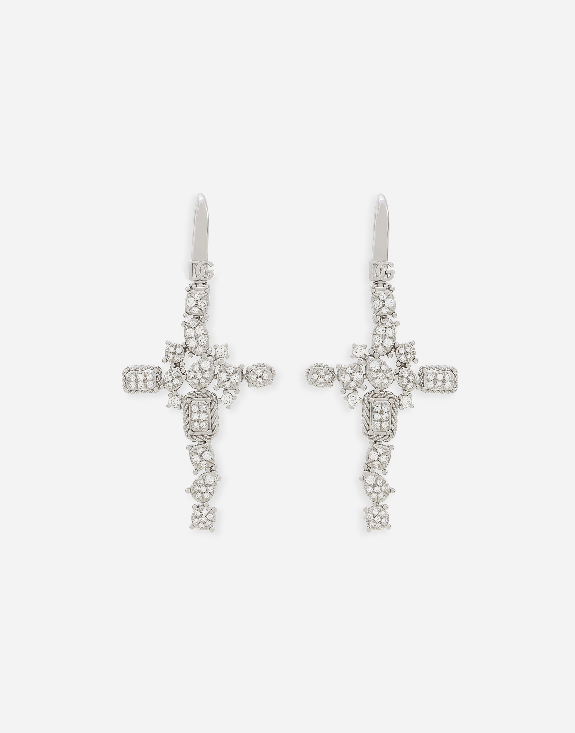 Dolce & Gabbana Easy Diamond Pendant In White Gold 18kt And Diamonds Pavè - Woman Earrings White Gold Onesize