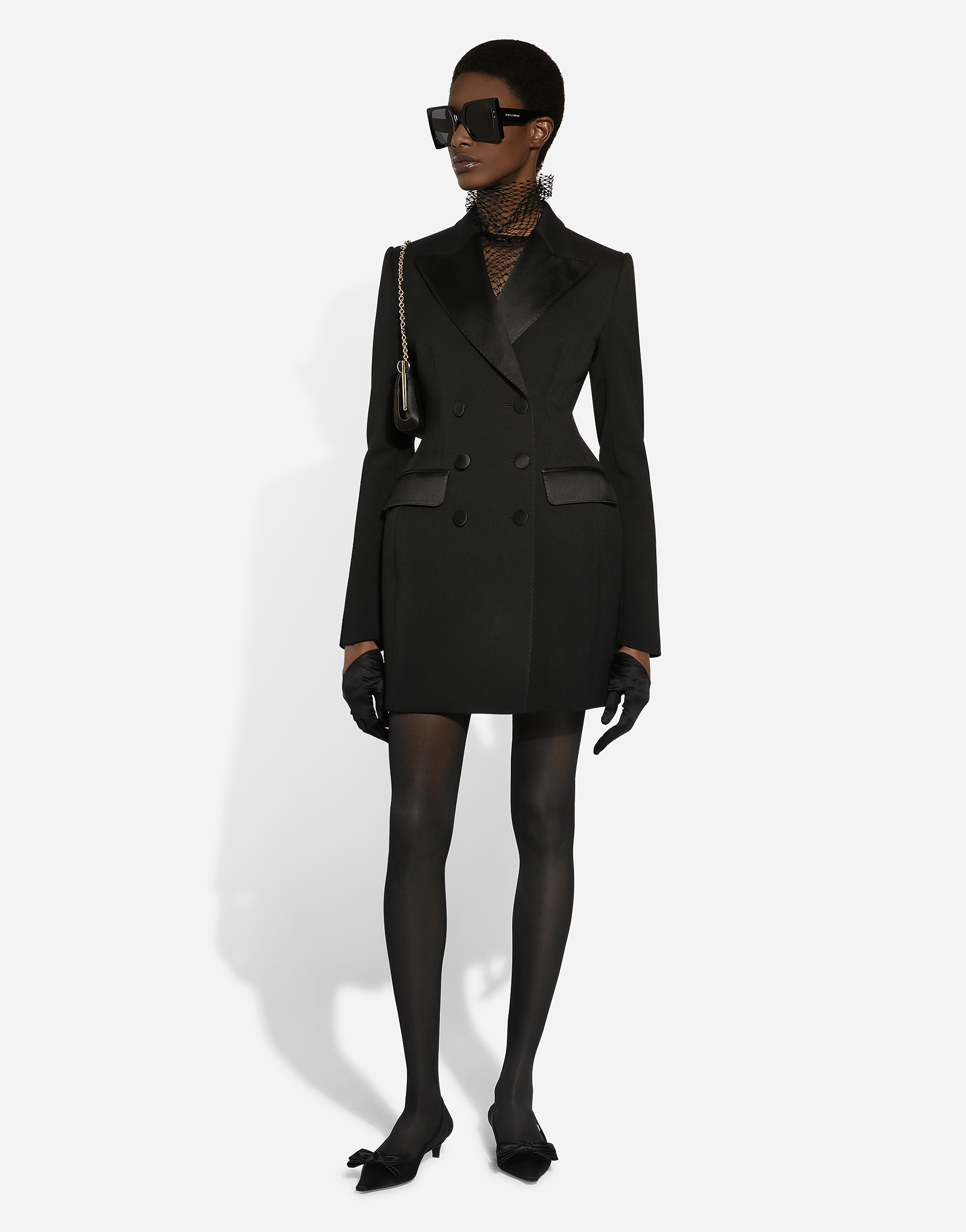 Dolce & Gabbana Wool Blend Double-breasted Jacket In Black