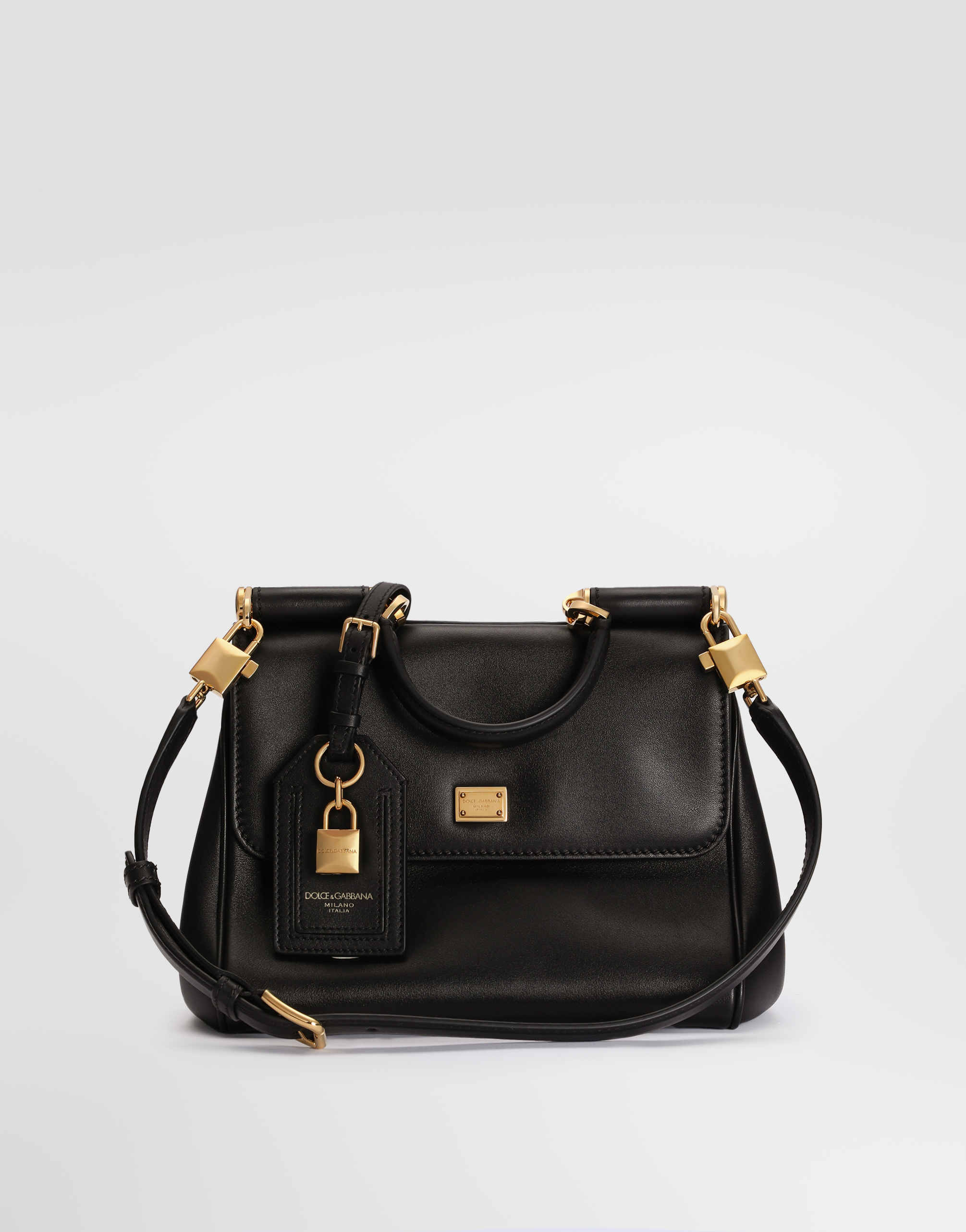 Small My Sicily handbag in plongé calfskin in Black for Women