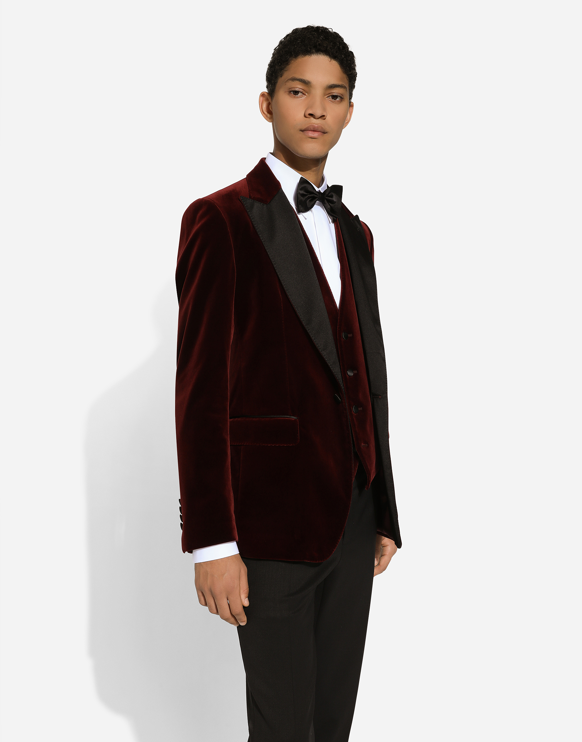 Dolce & Gabbana Velvet Tuxedo Jacket In Purple