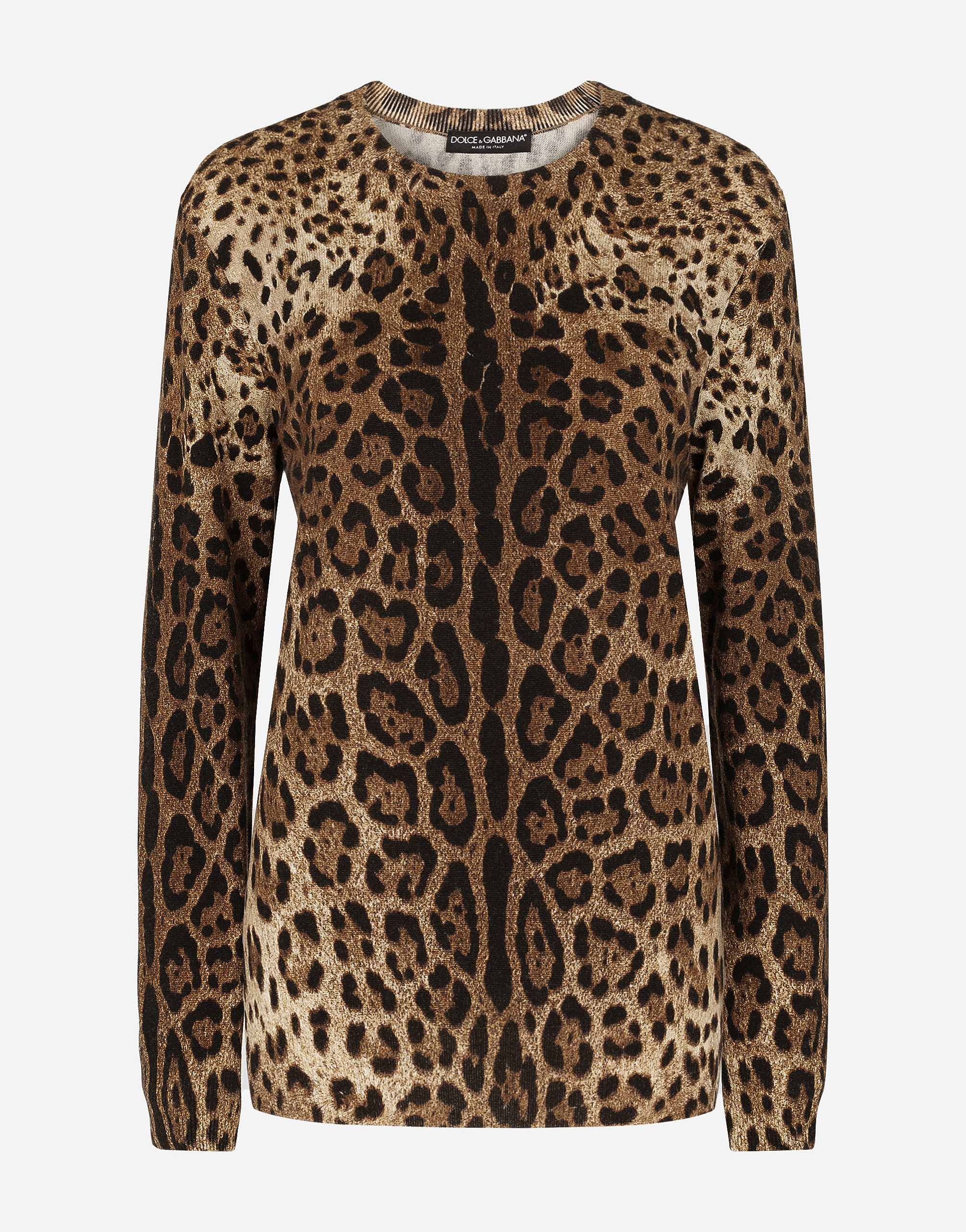 Dolce & Gabbana Leopard-print Cashmere Sweater - Woman Sweaters And Cardigans Animal Print Cashmere