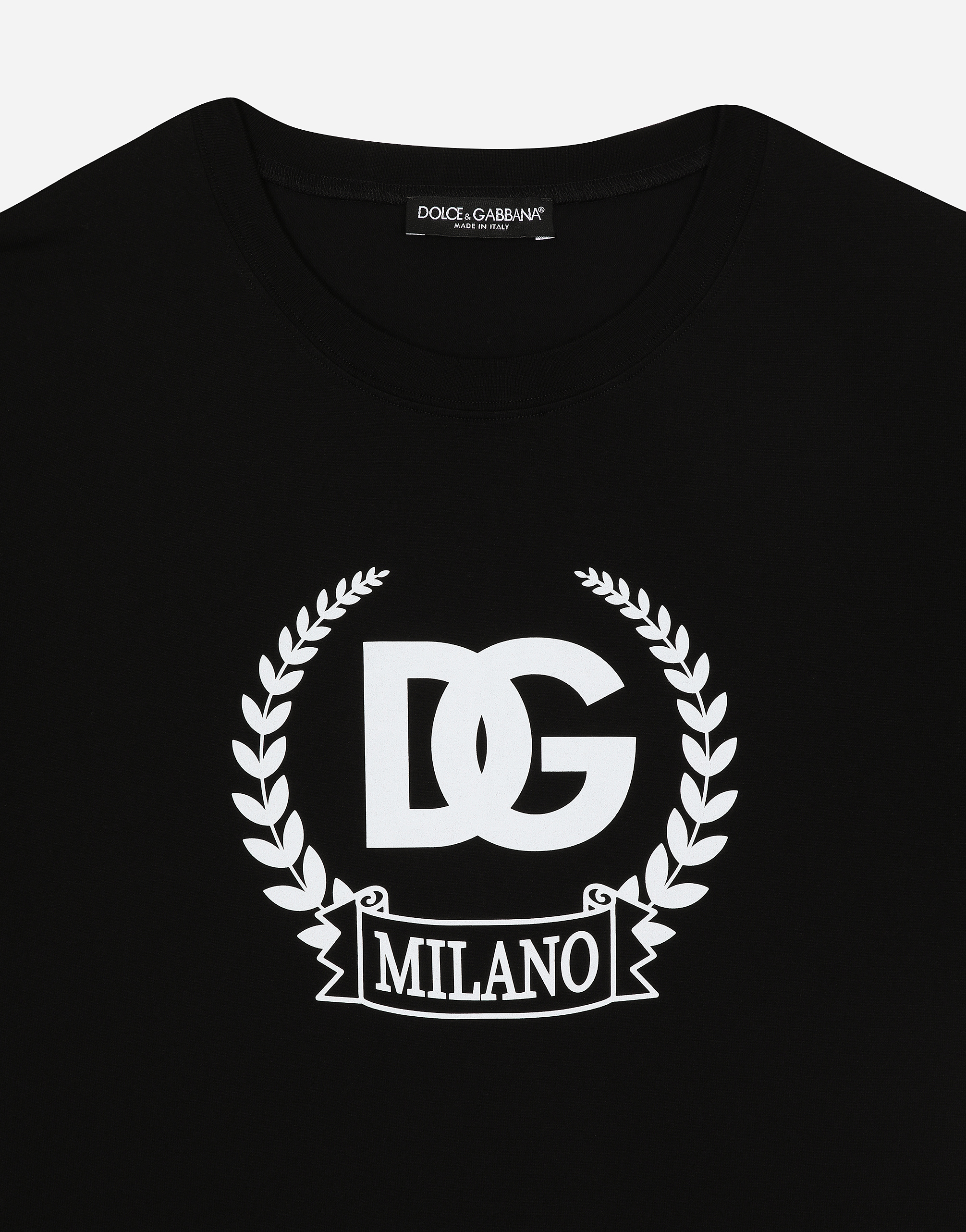 Short-sleeved cotton T-shirt with DG print