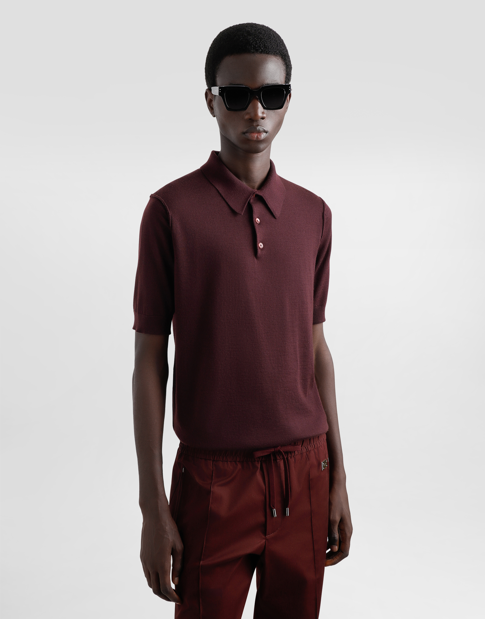 Fine-gauge cashmere polo shirt