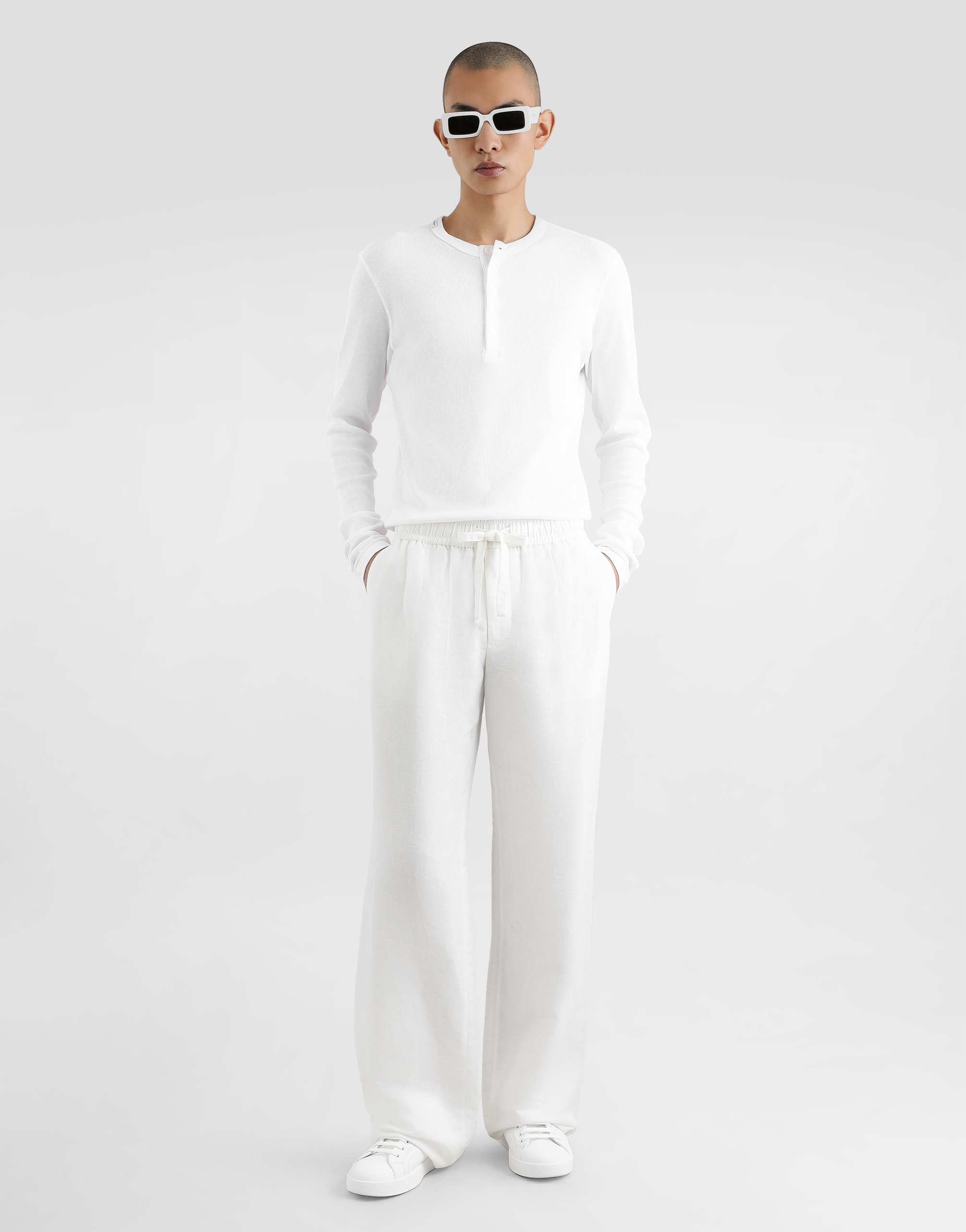 DOLCE & GABBANA LINEN-BLEND JOGGING PANTS