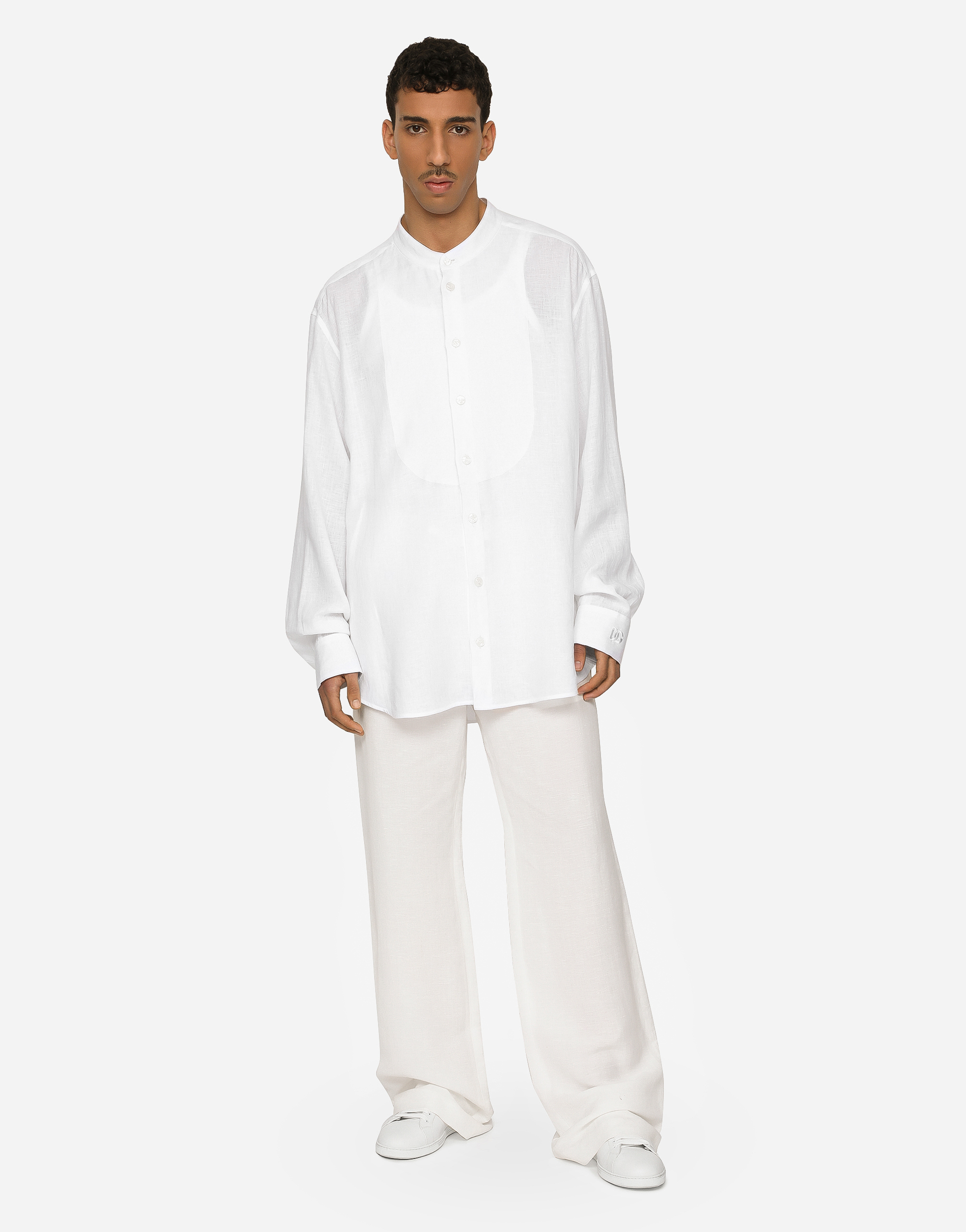 Shop Dolce & Gabbana Linen-blend Jogging Pants In White