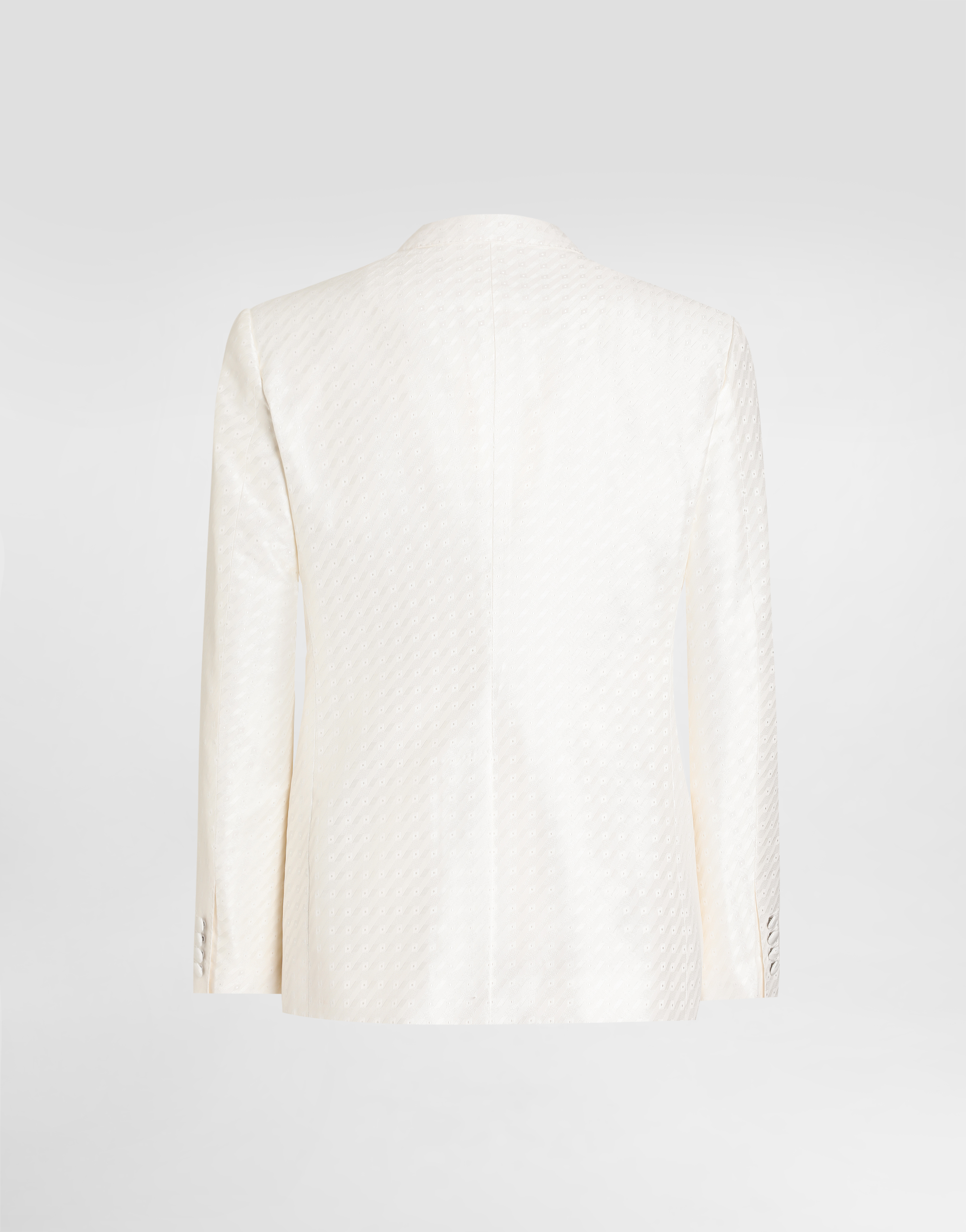  Dolce & Gabbana Double-breasted Sicilia Light Jacquard Jacket With Micro Pattern - Mann Anzüge Und Blazer Wei� 48 