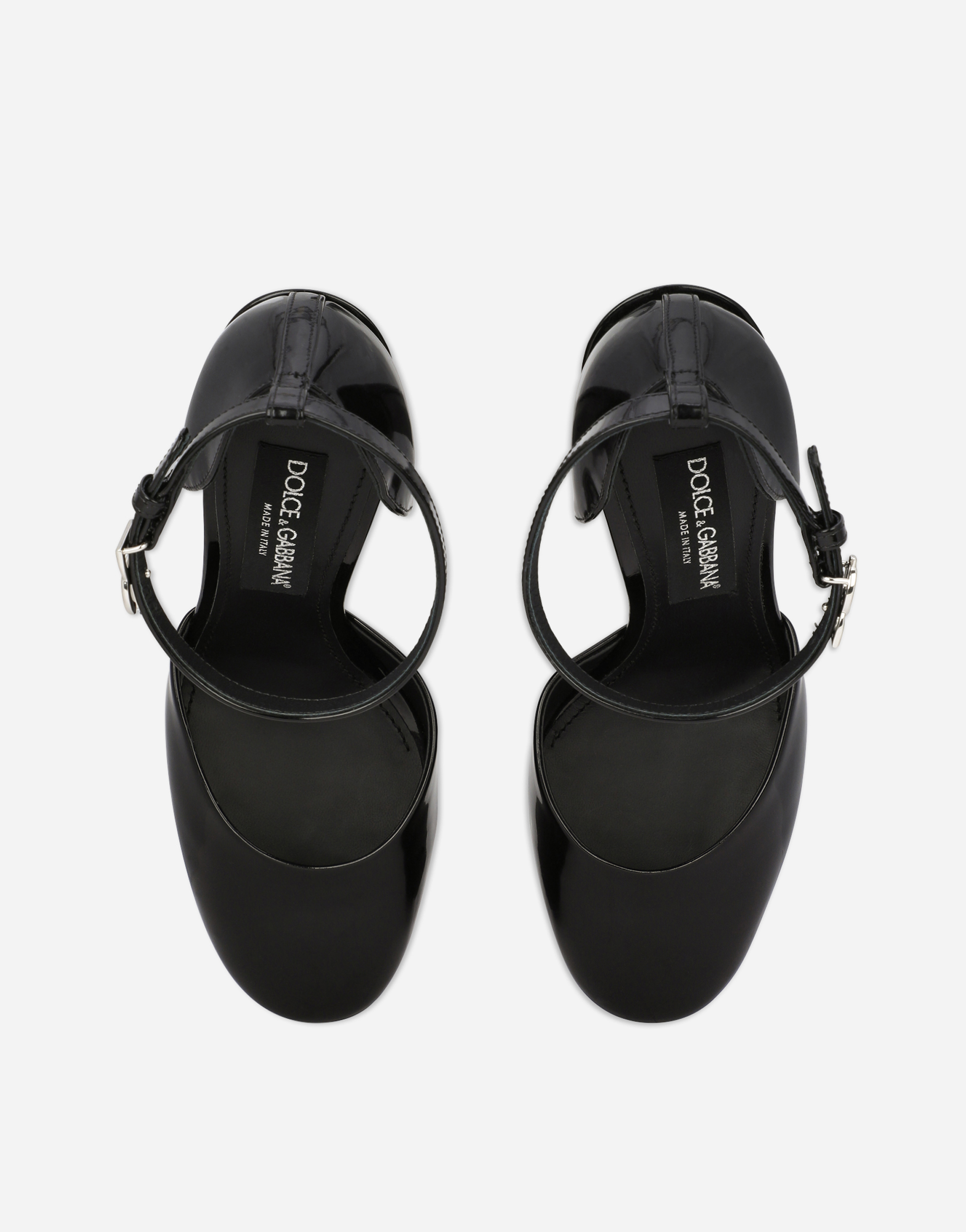 Shop Dolce & Gabbana Polished Calfskin Platforms In Black