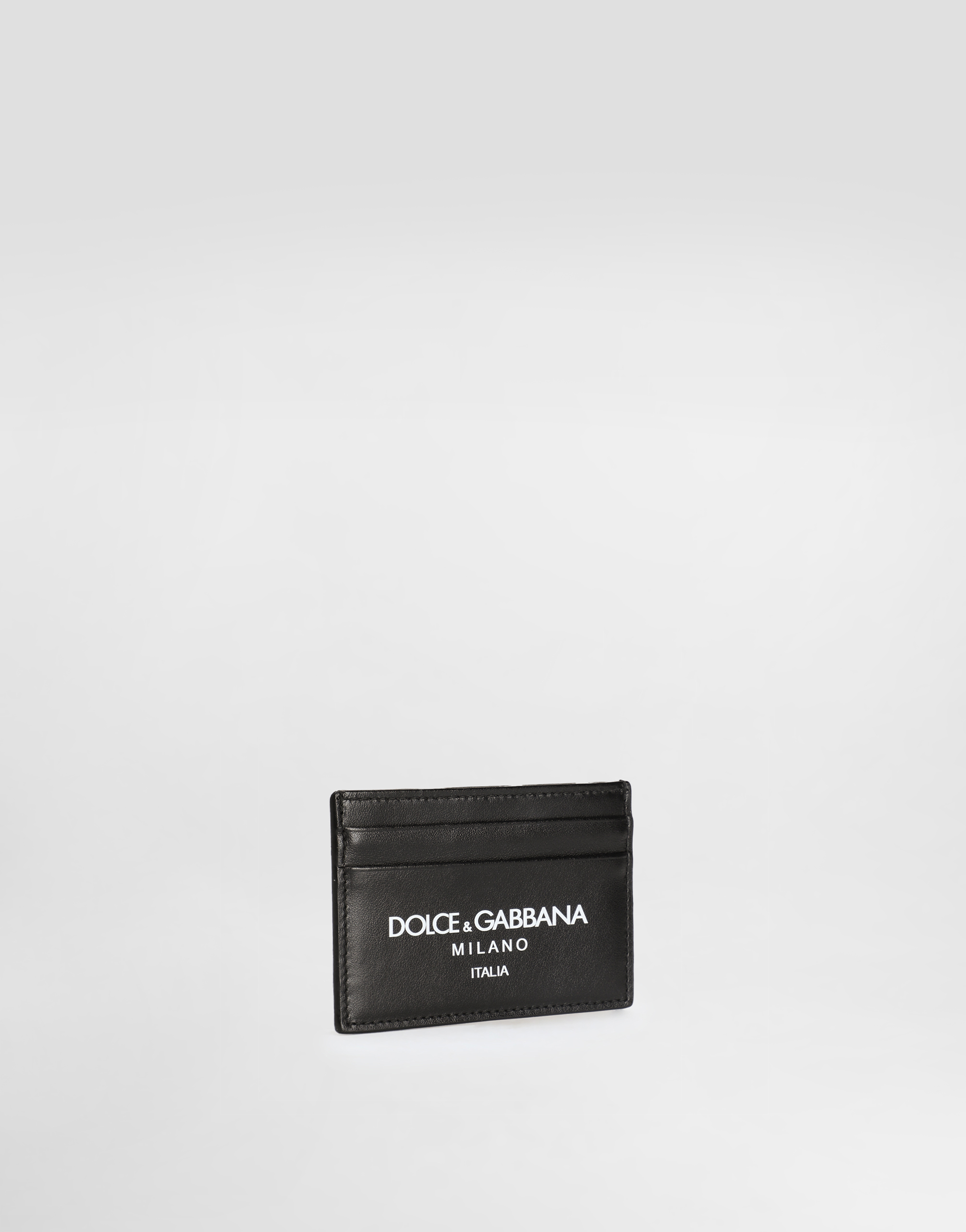 Dolce & Gabbana Calfskin Card Holder With Logo In Multicolor