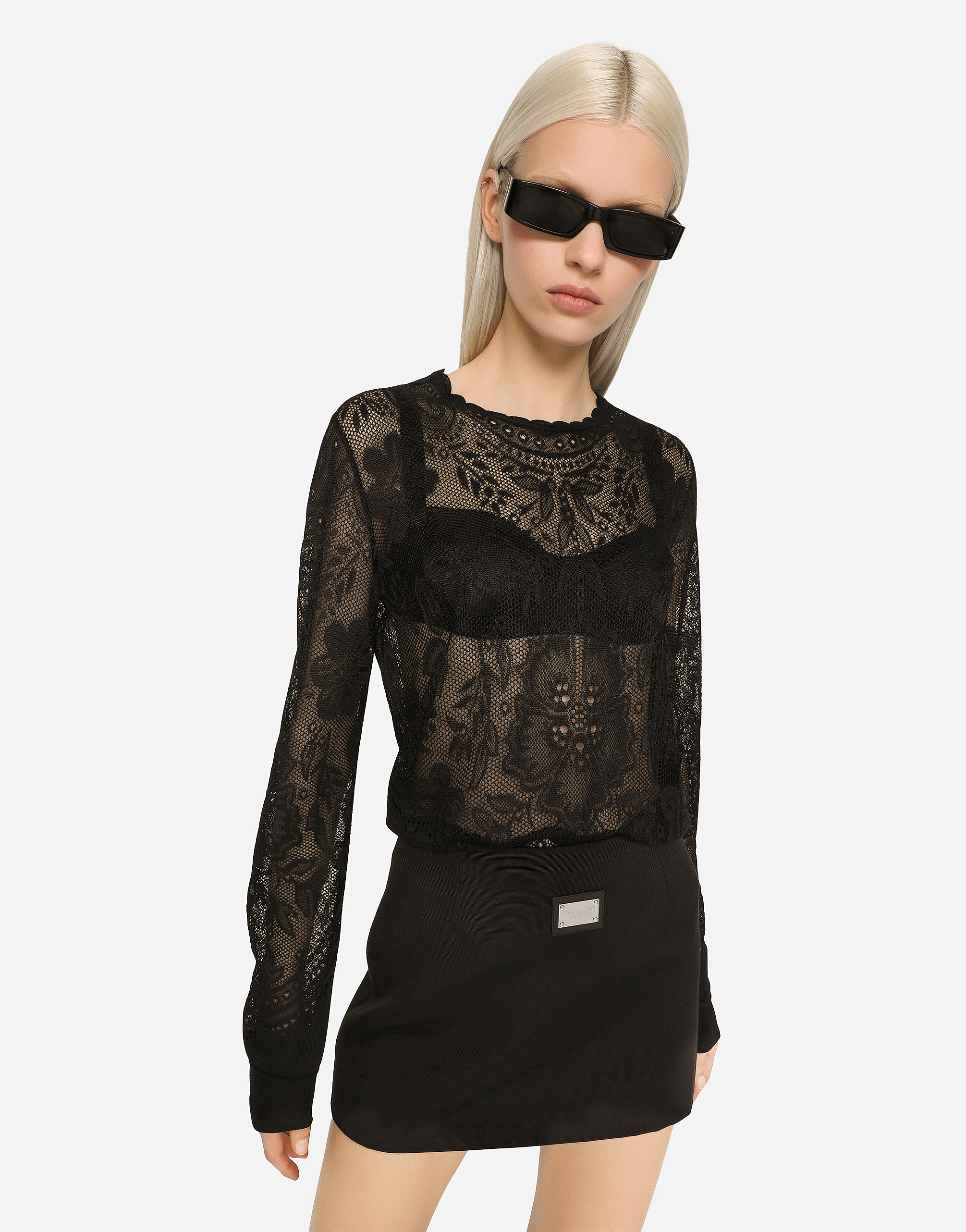 Shop Dolce & Gabbana Short Ottoman Skirt With Dolce&gabbana Tag In Black