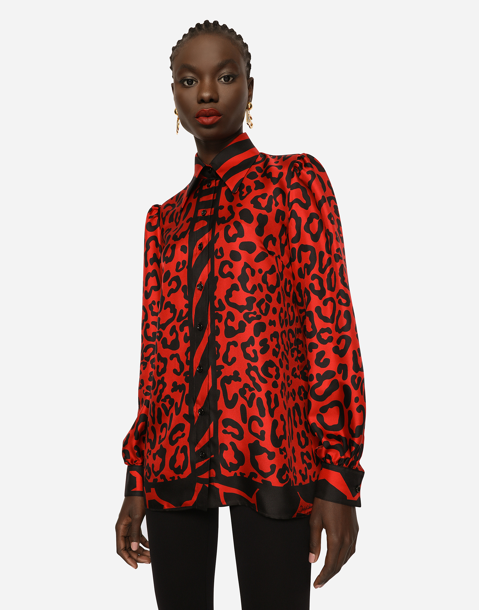 DOLCE & GABBANA LEOPARD AND ZEBRA-PRINT TWILL SHIRT