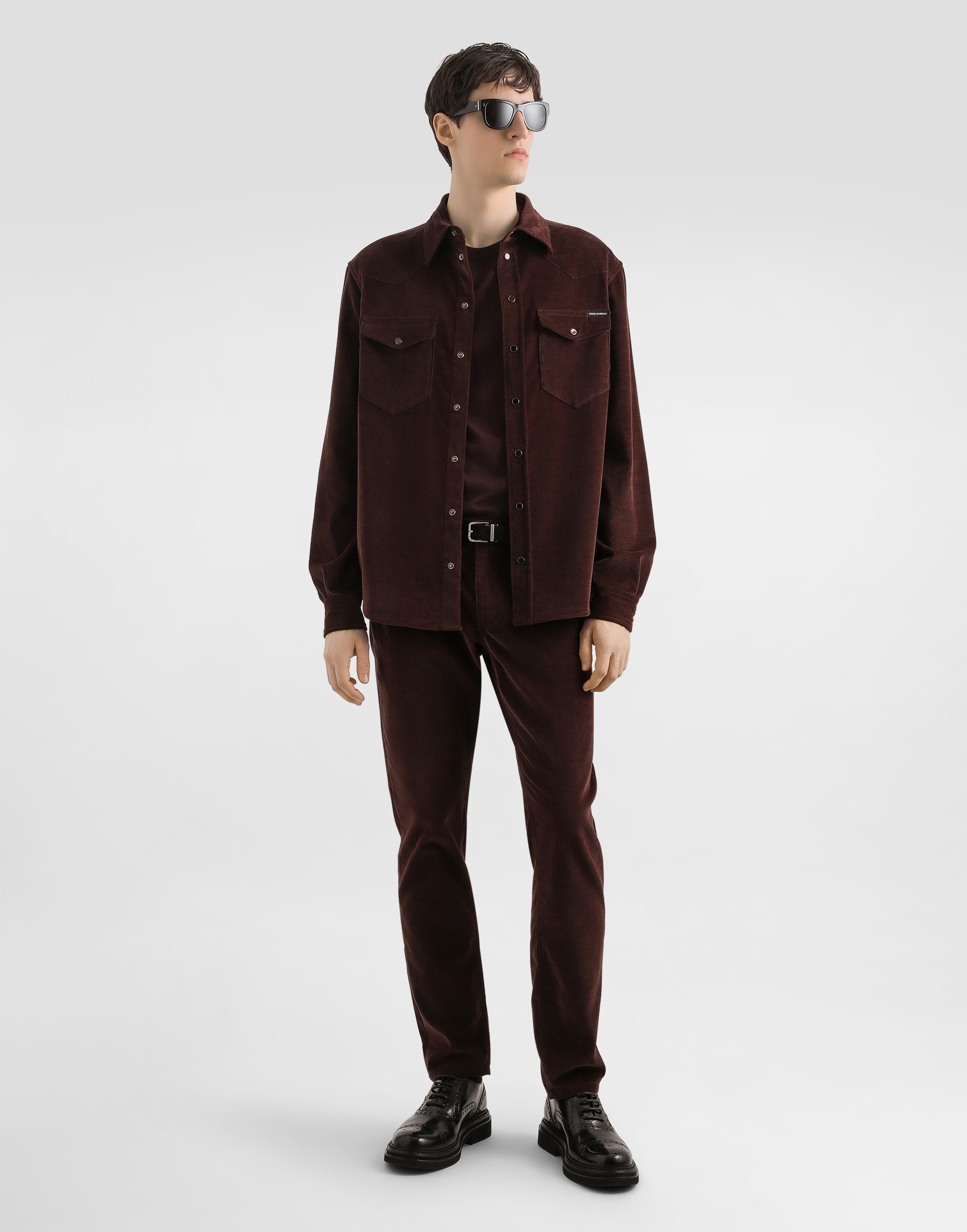 Fine-wale corduroy shirt