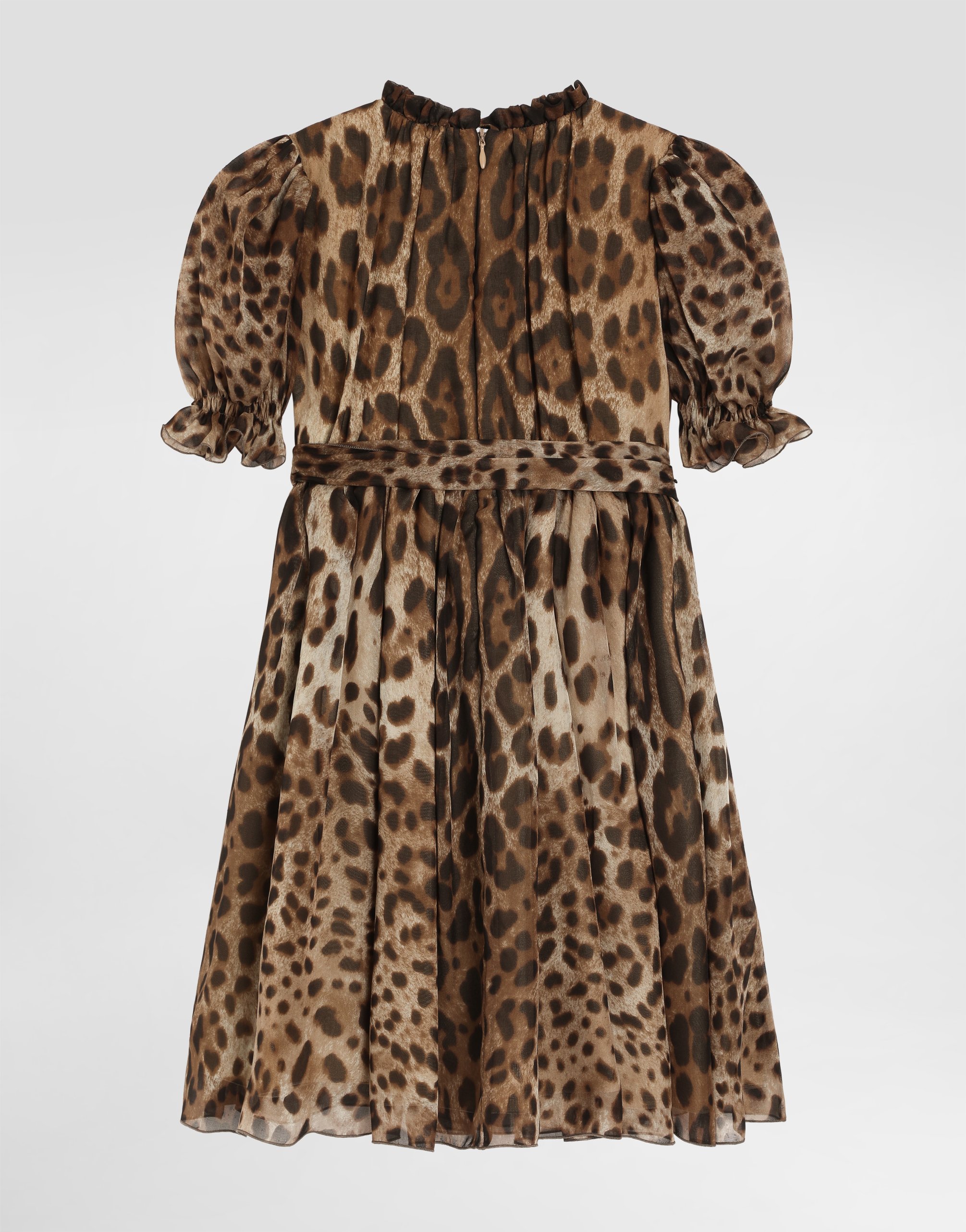 Leopard-print chiffon dress