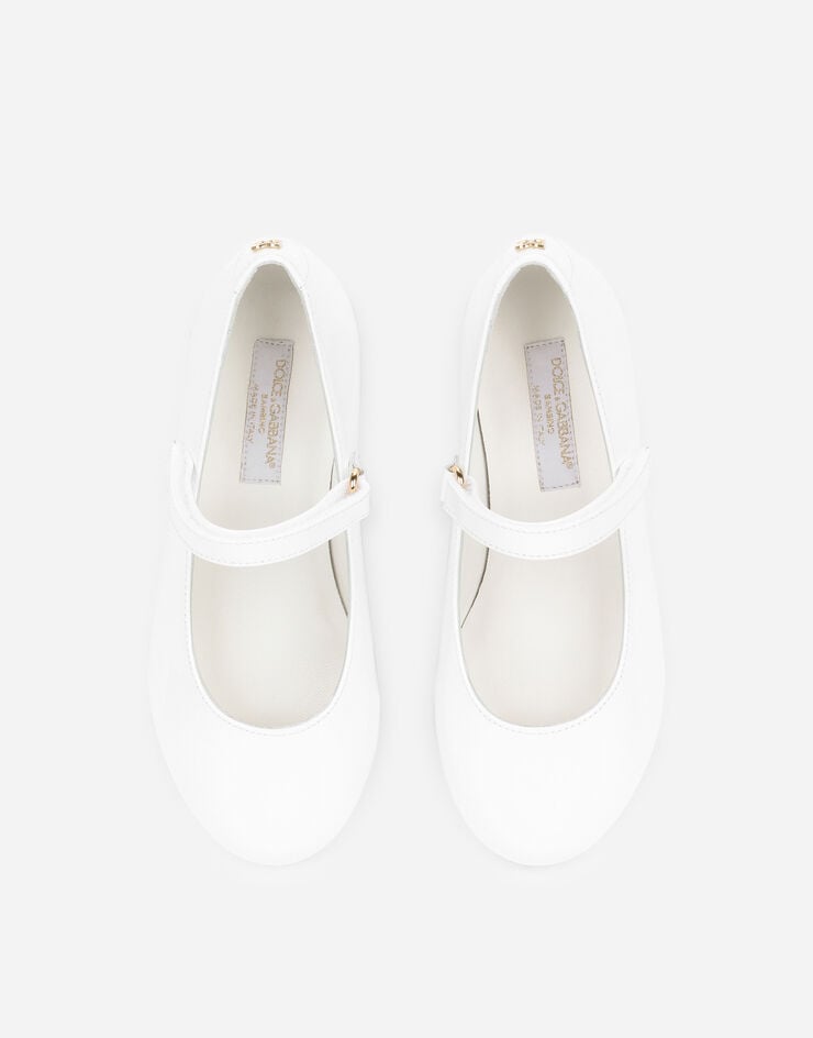 Shop Dolce & Gabbana Patent Leather Ballet Flats In White