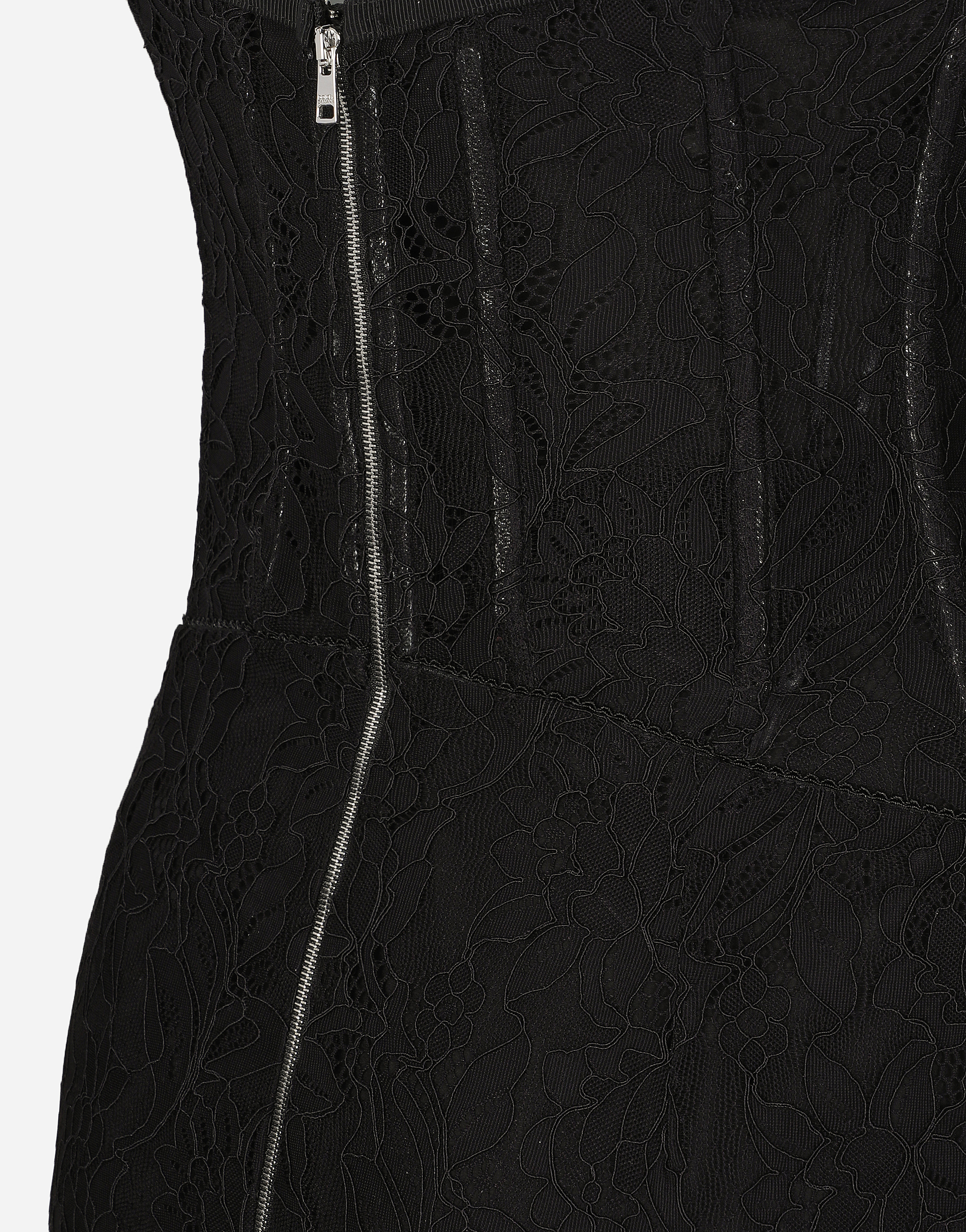 Dolce & Gabbana Dolce Gabbana Lace Calf-length Slip Dress In Black