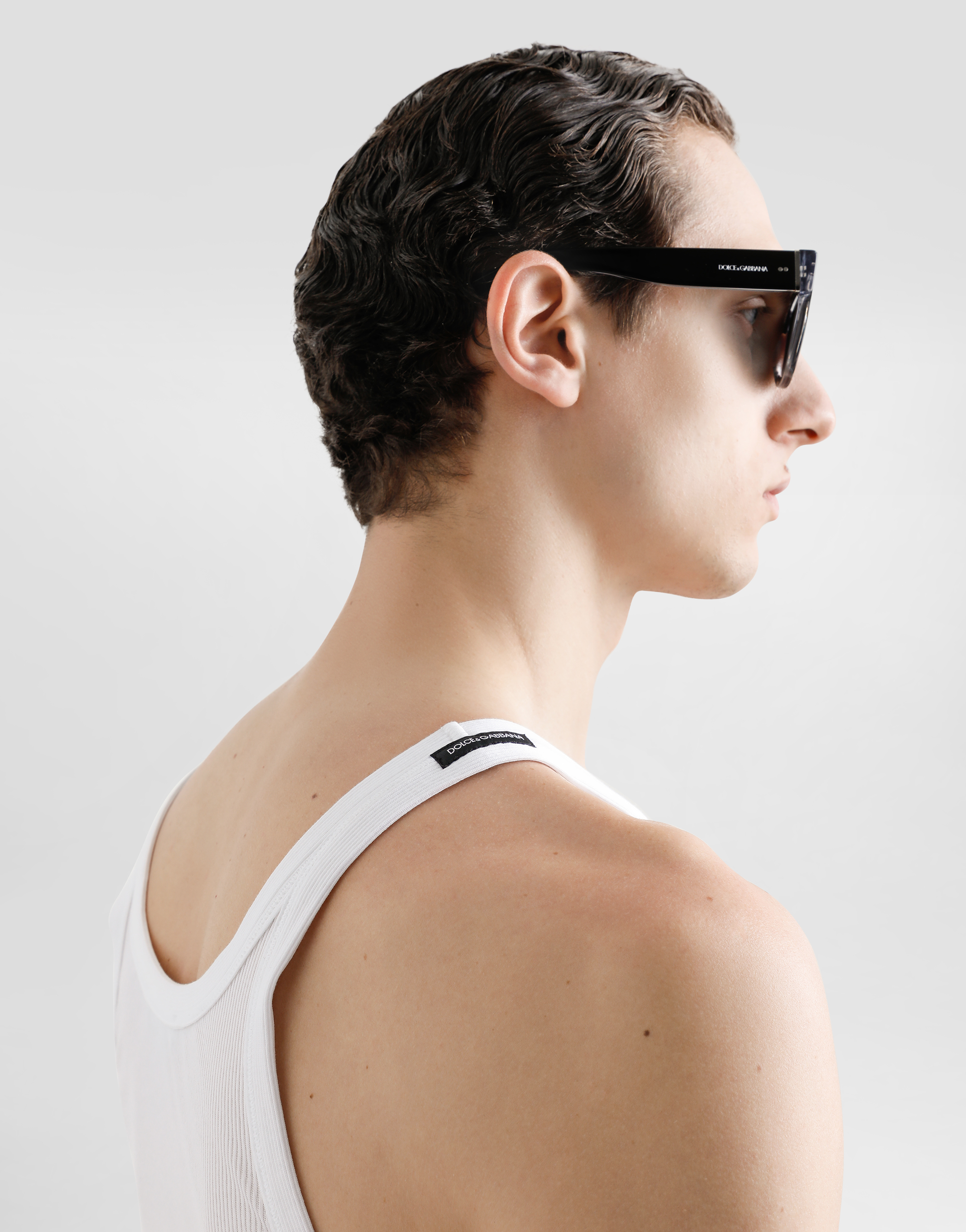 Shop Dolce & Gabbana Fine-rib Washed Cotton Singlet In White