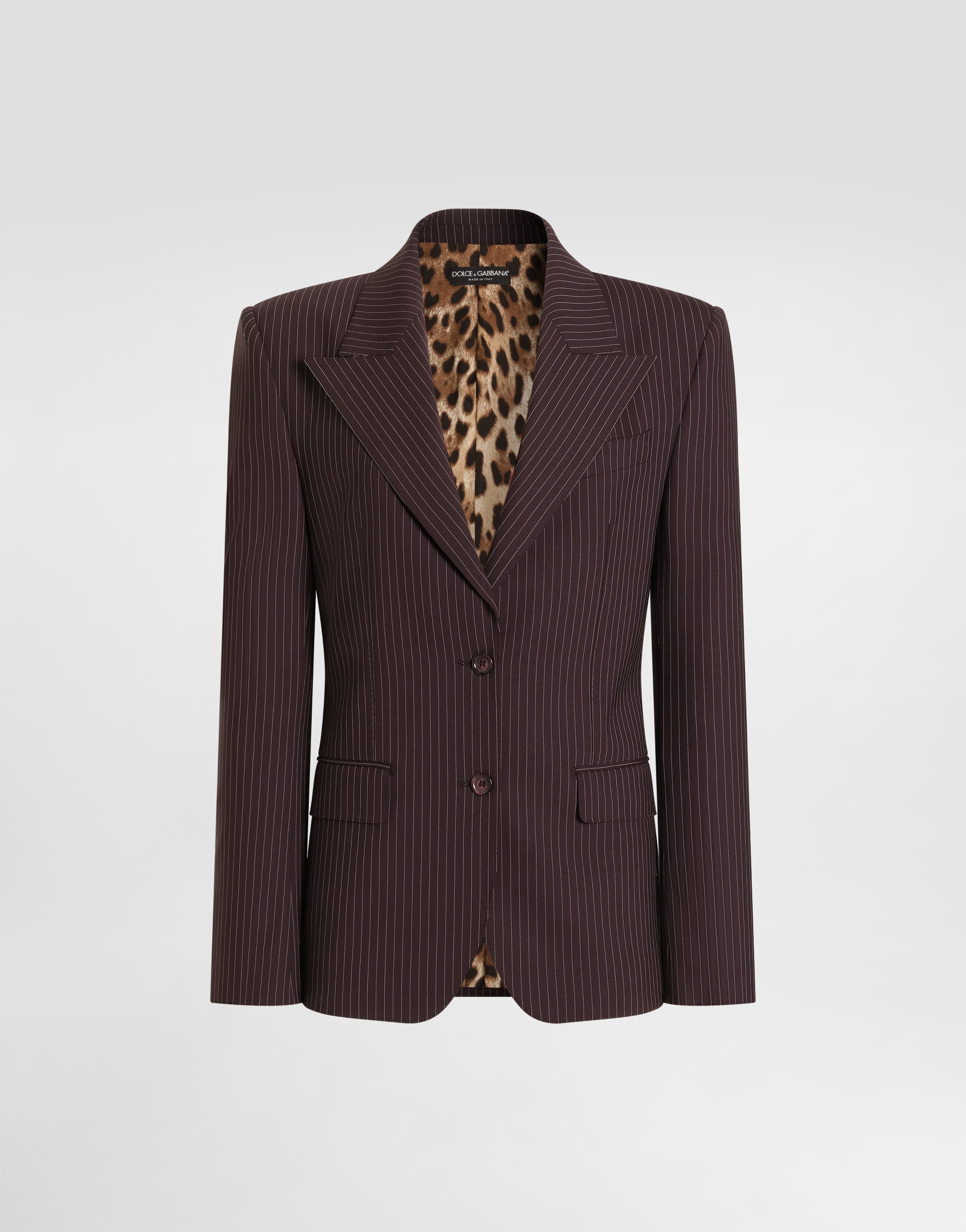Linda single-breasted jacket in pinstripe wool in Multicolor for