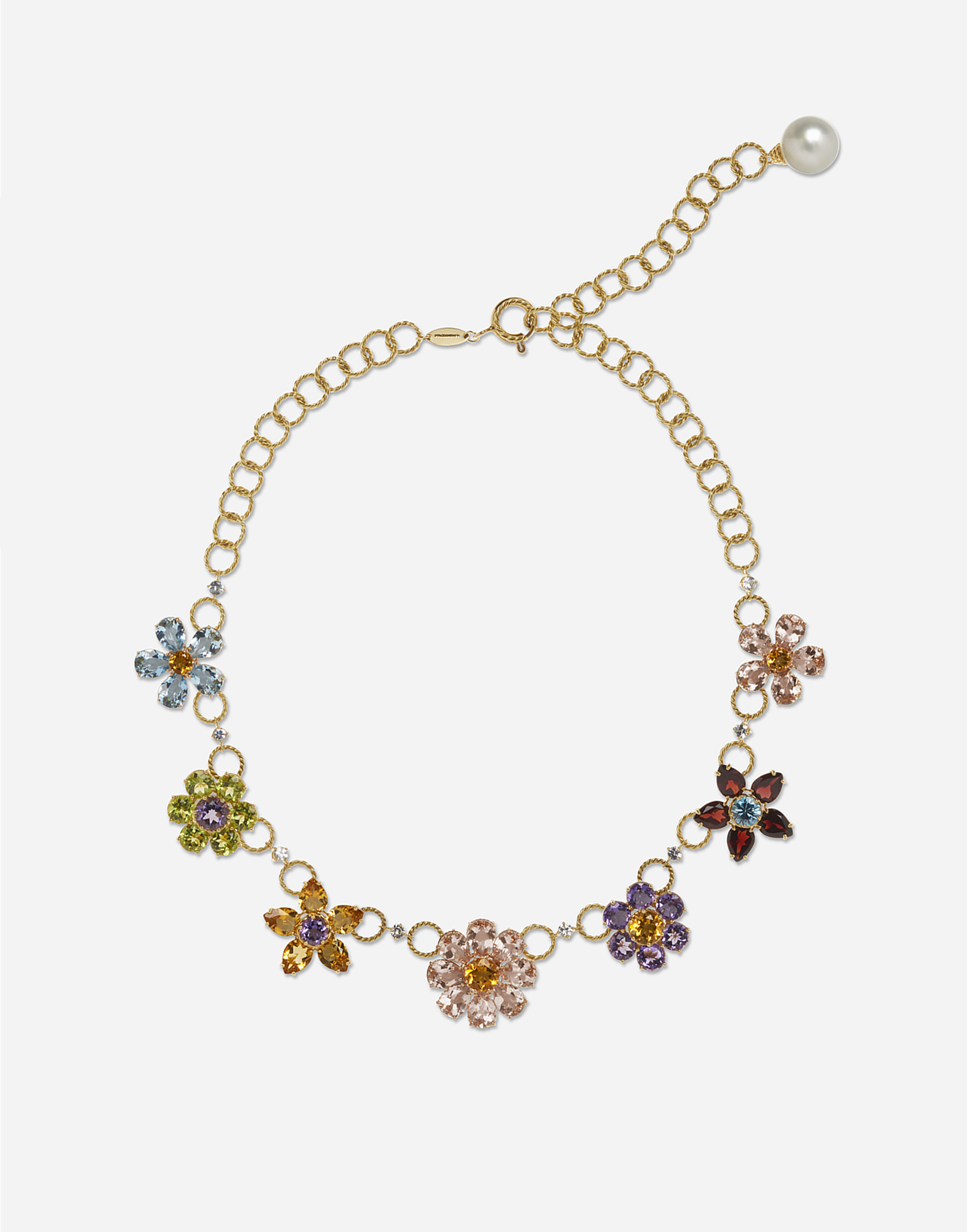 Dolce & Gabbana Necklace With Floral Decorative Elements Gold Female Onesize