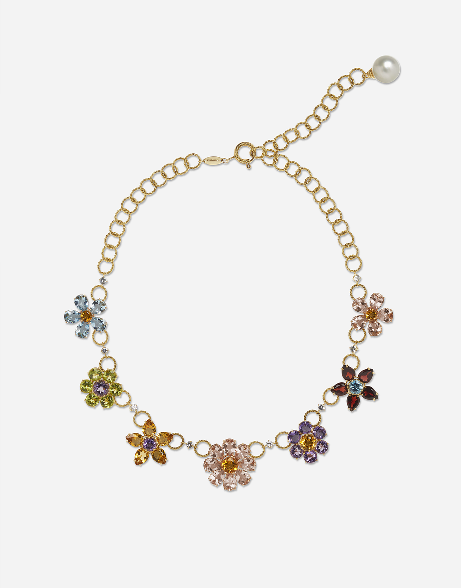 Dolce & Gabbana Necklace With Floral Decorative Elements Gold Female Onesize