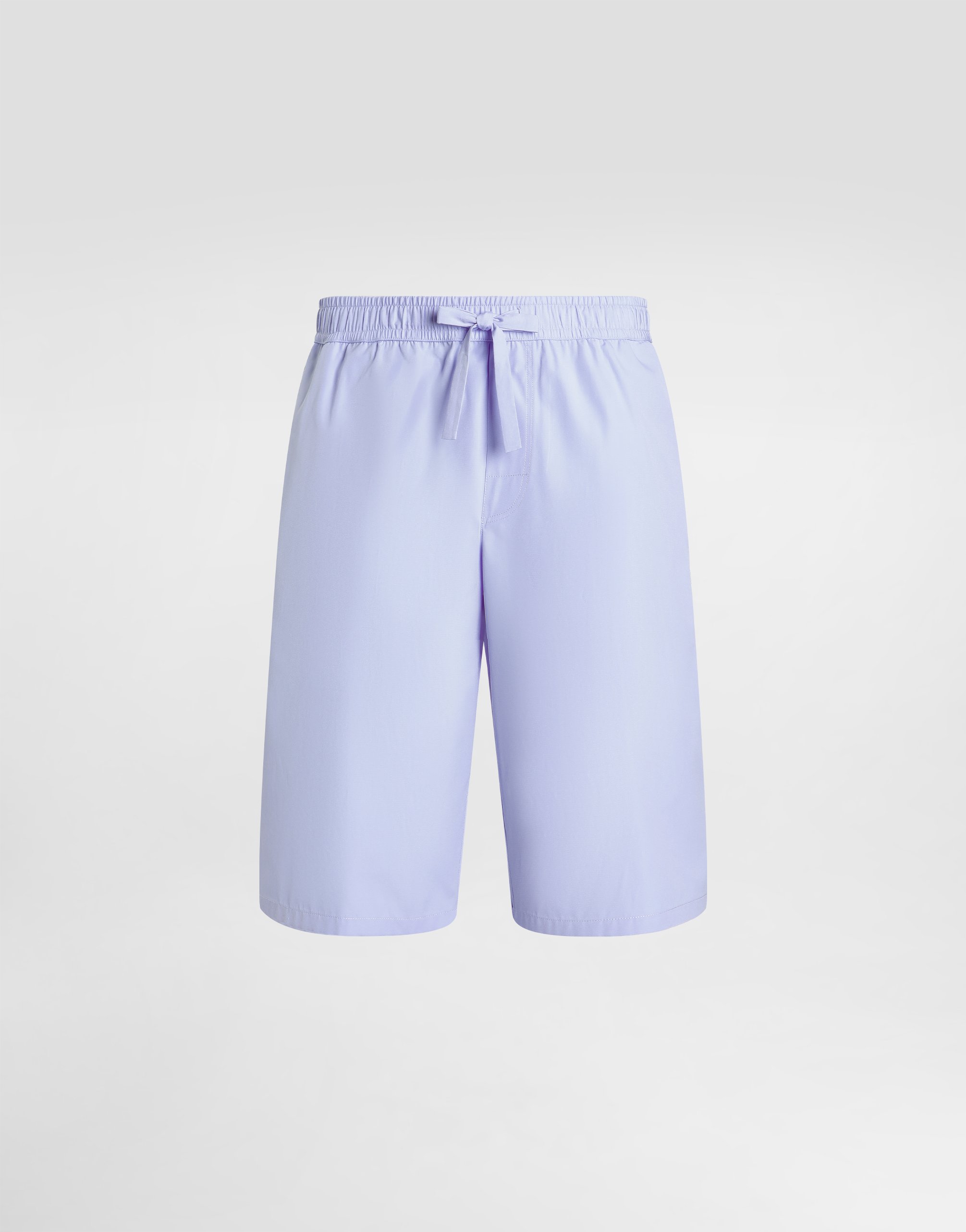 Dolce & Gabbana Cotton Bermuda Shorts With Dg Crossed Embroidery - Man Pants And Shorts Azure