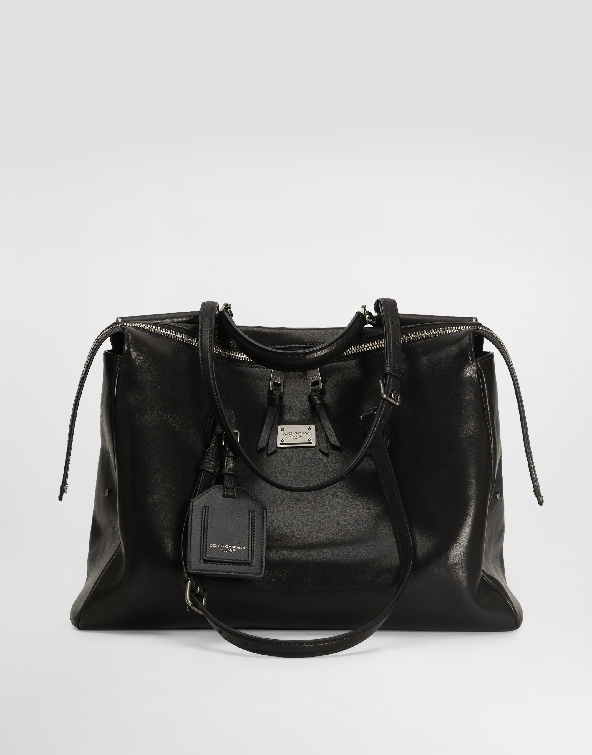 Dolce & Gabbana ブラックレザーボストンバッグ レザー（本革） Dolce & Gabbana(ドルチェ&ガッバーナ) ボストン