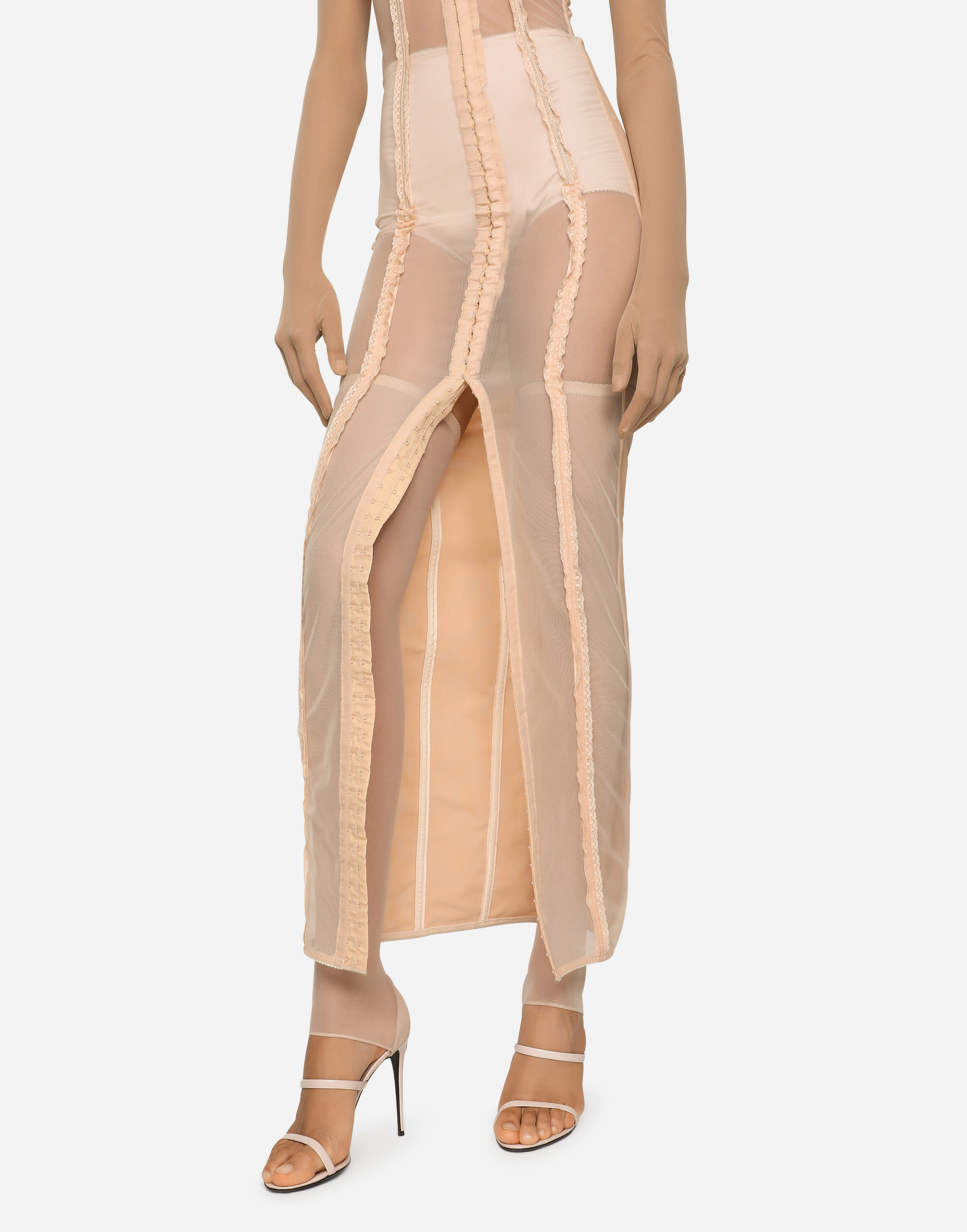 DOLCE & GABBANA KIM DOLCE&GABBANA MARQUISETTE CALF-LENGTH DRESS