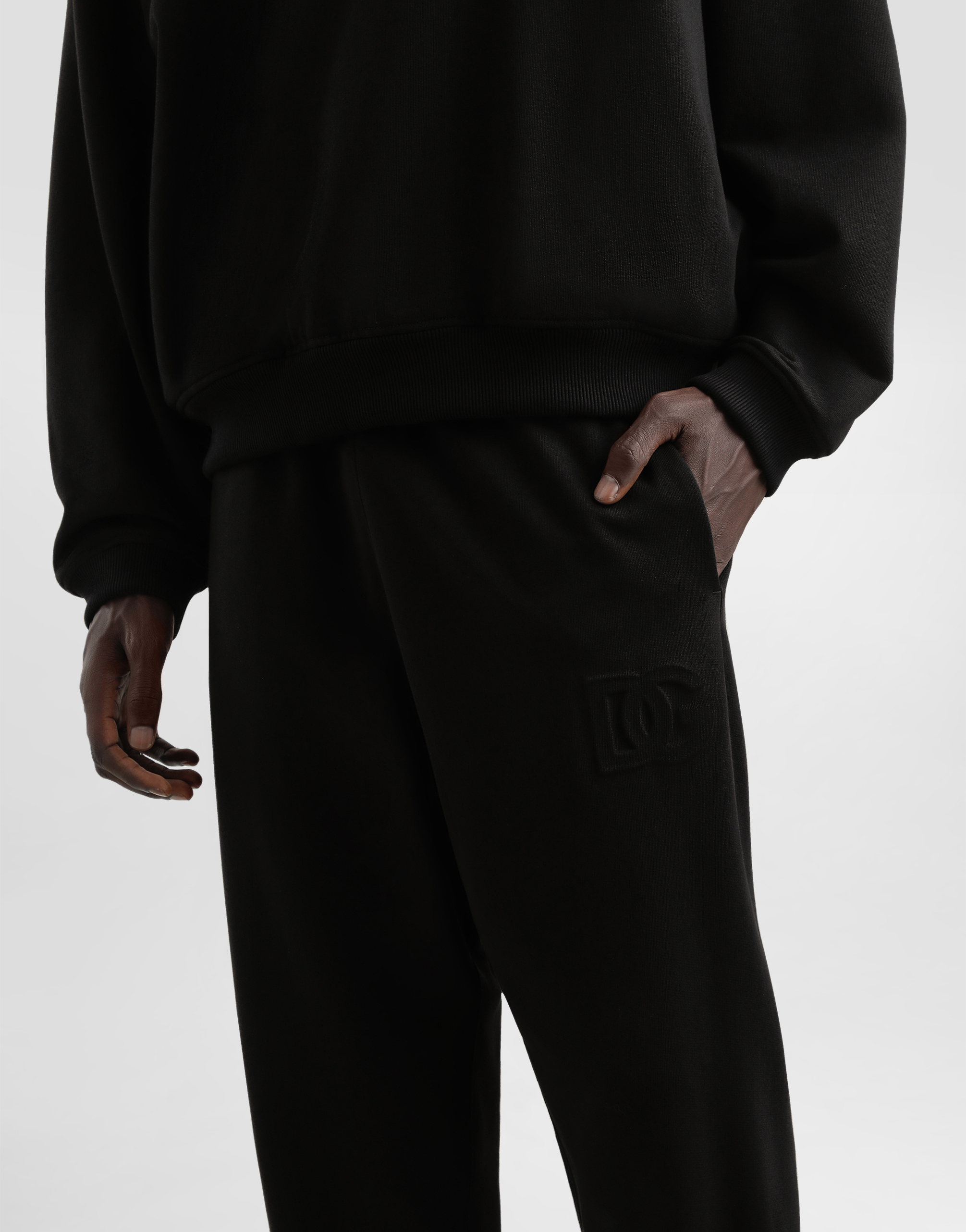 DOLCE & GABBANA STRETCH JERSEY JOGGING PANTS WITH EMBROIDERY