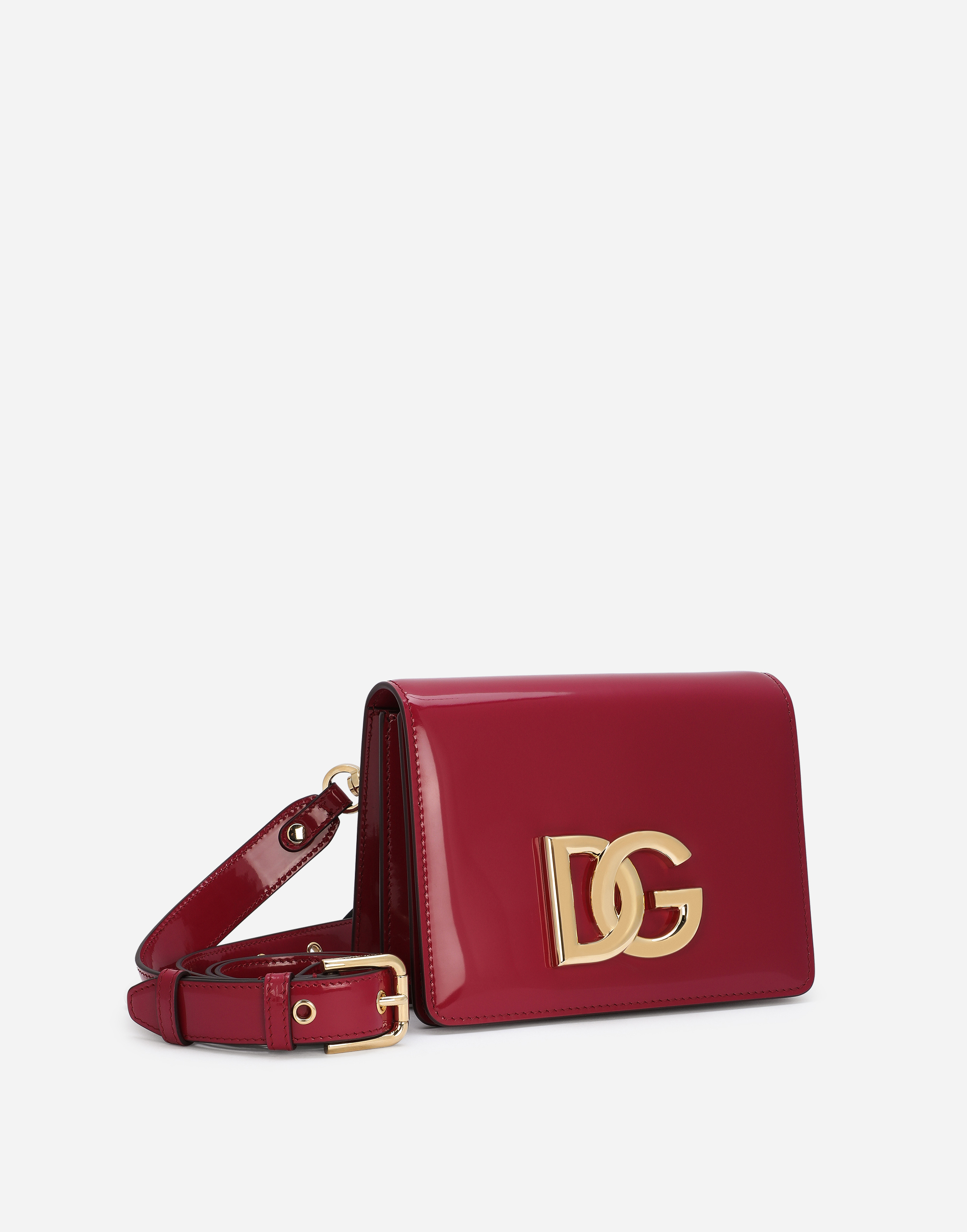 DOLCE & GABBANA POLISHED CALFSKIN 3.5 CROSSBODY BAG