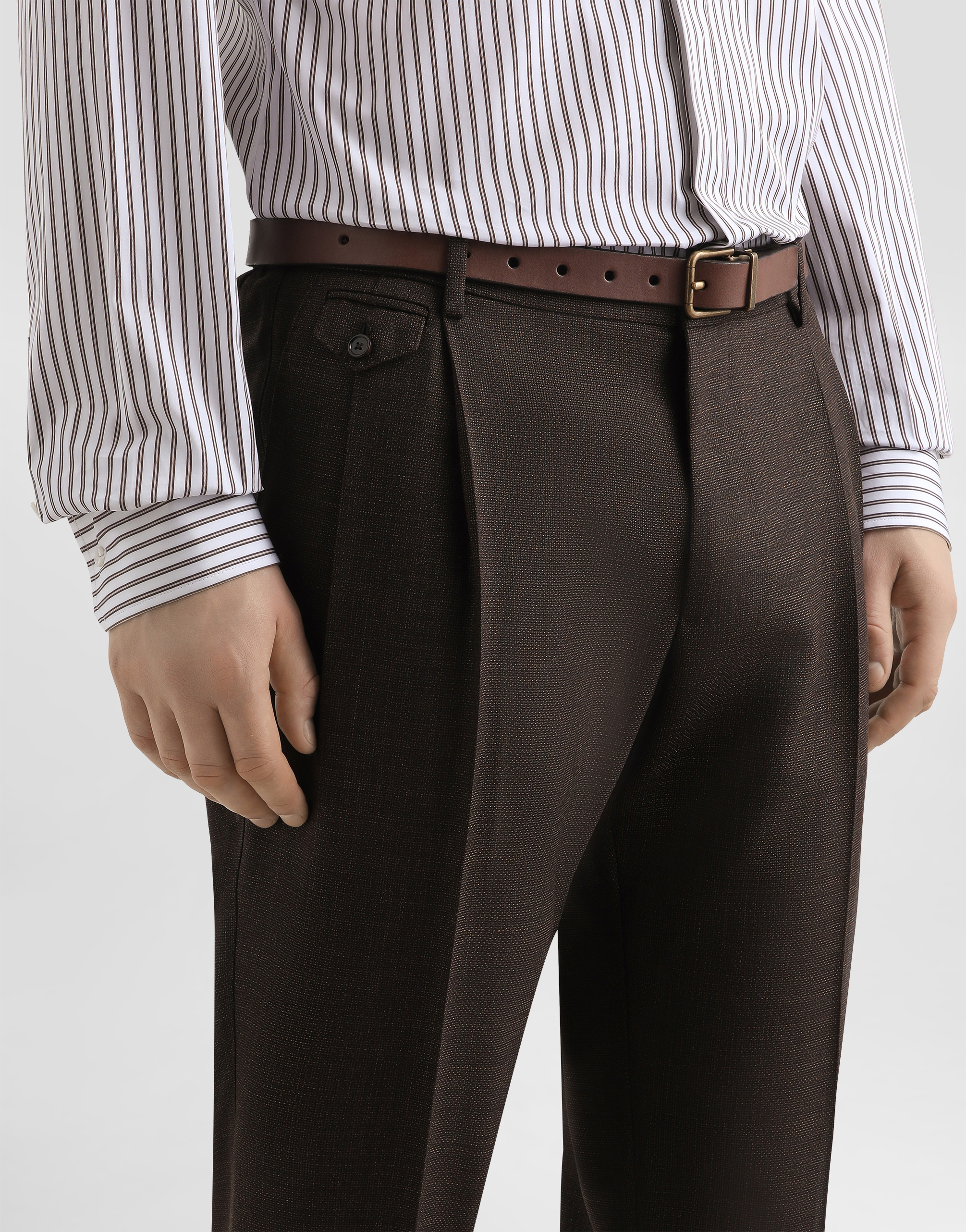 Dolce & Gabbana Wool Trousers In Brown