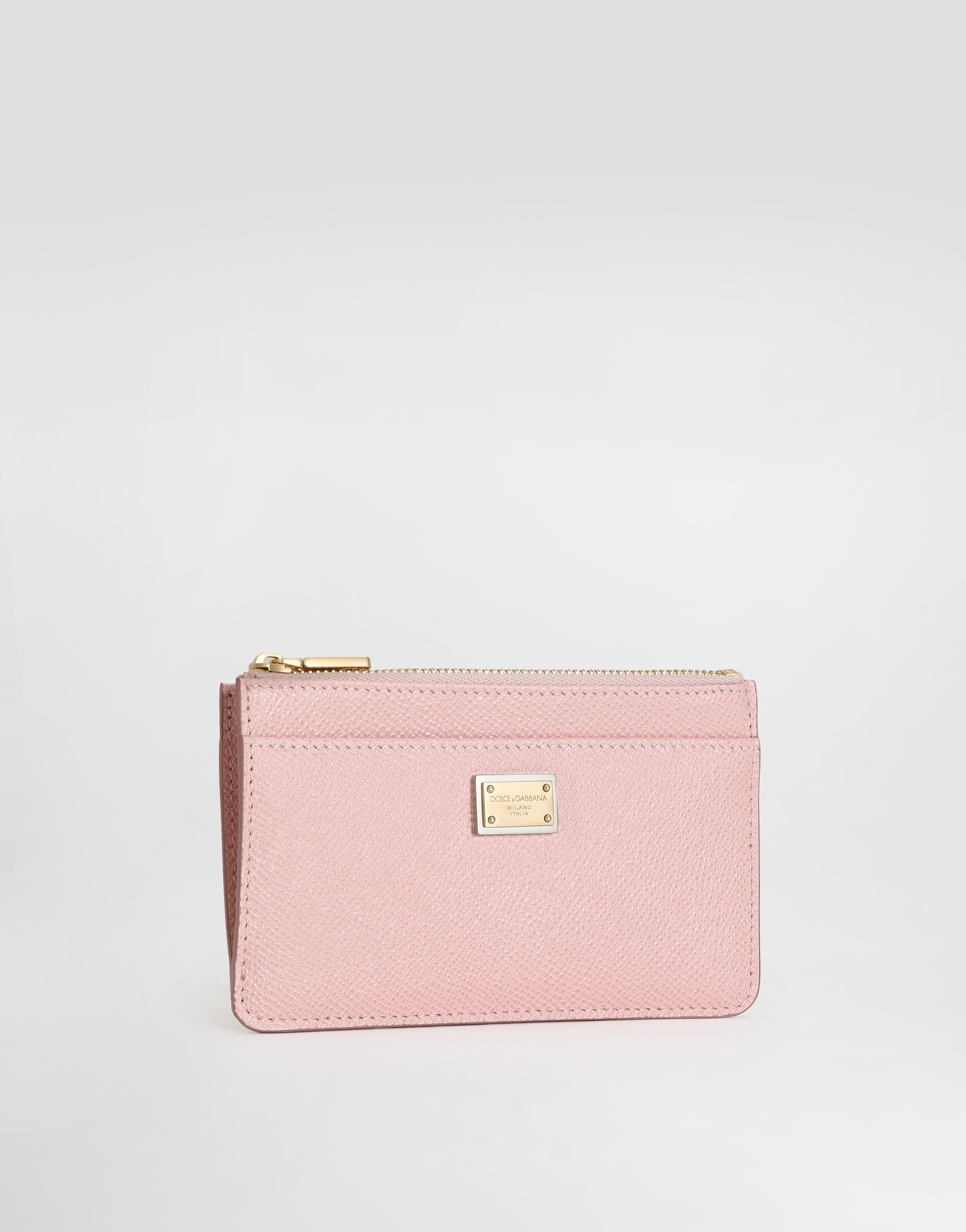  Dolce & Gabbana Dolce & Gabbana Dauphine Calfskin Card Holder - Woman Wallets And Small Leather Goods Pink Leather Onesize 