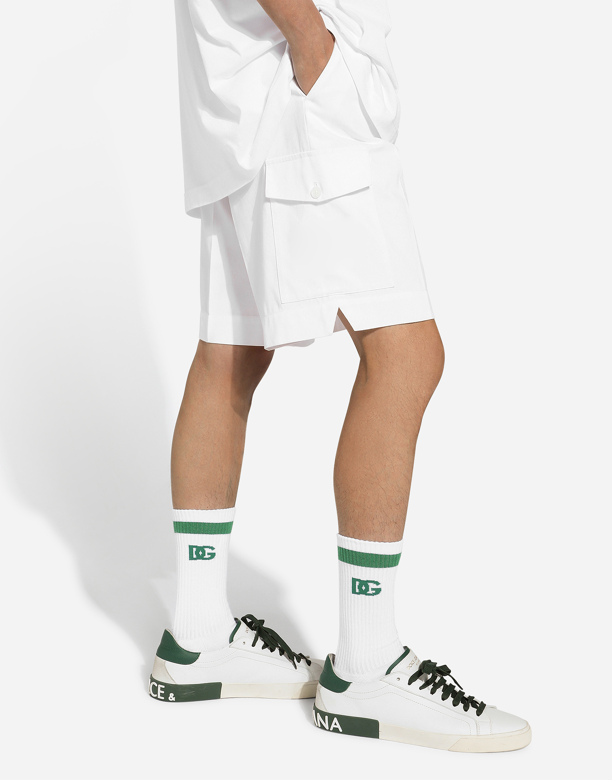 Dolce & Gabbana Gabardine Shorts With Side Pockets In White