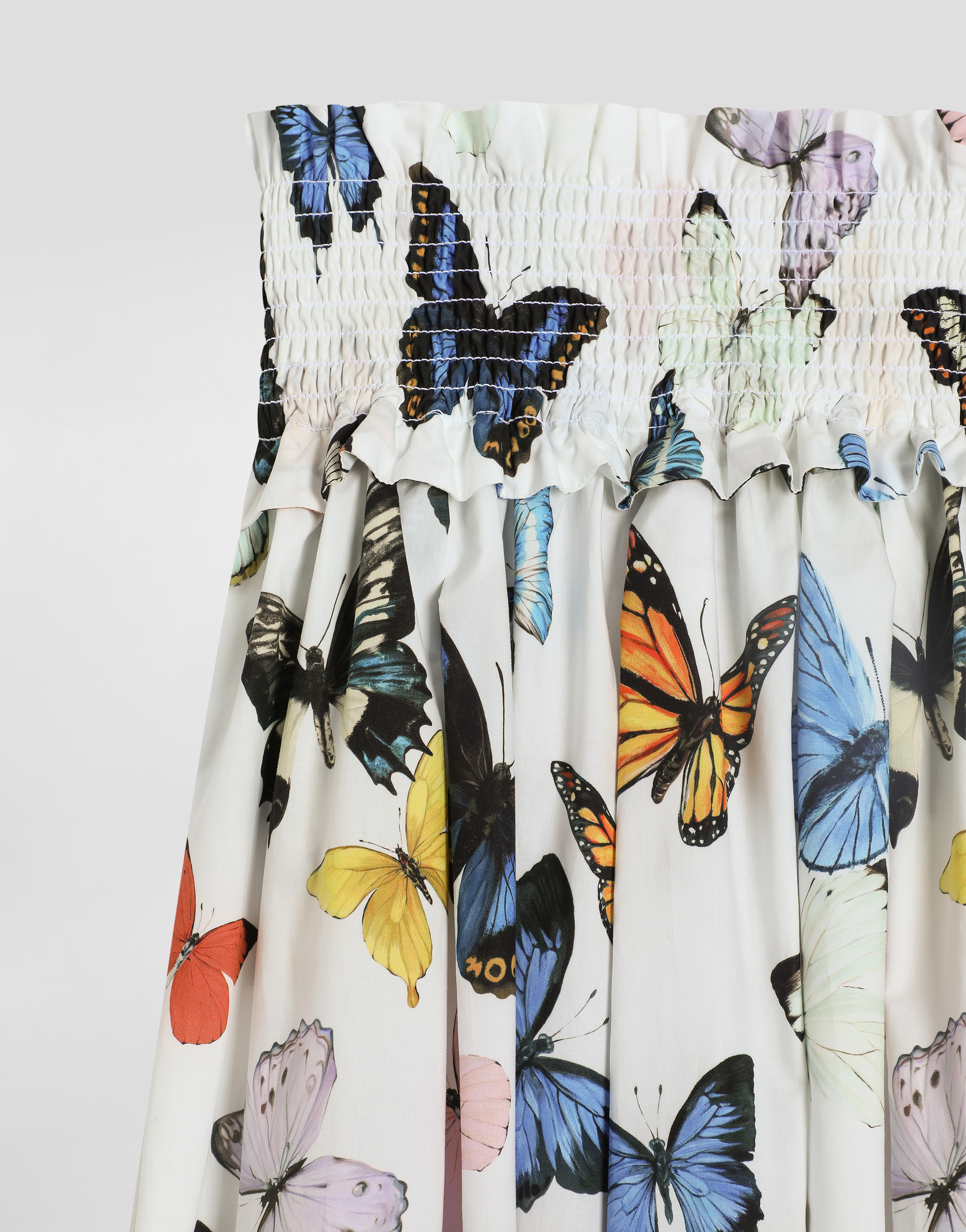 Dolce & Gabbana Butterfly-print Poplin Skirt In Print