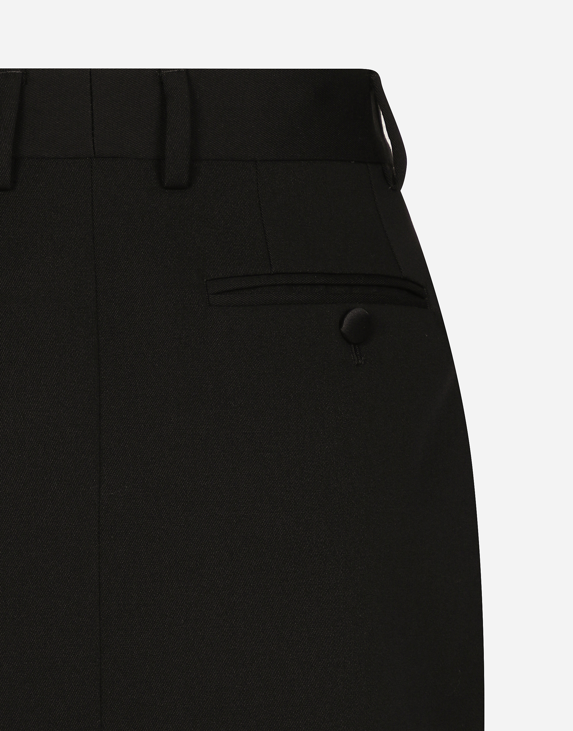 Dolce & Gabbana Dolce&gabbana Virgin Wool & Silk Blend Gabardine Tuxedo Skirt In Black