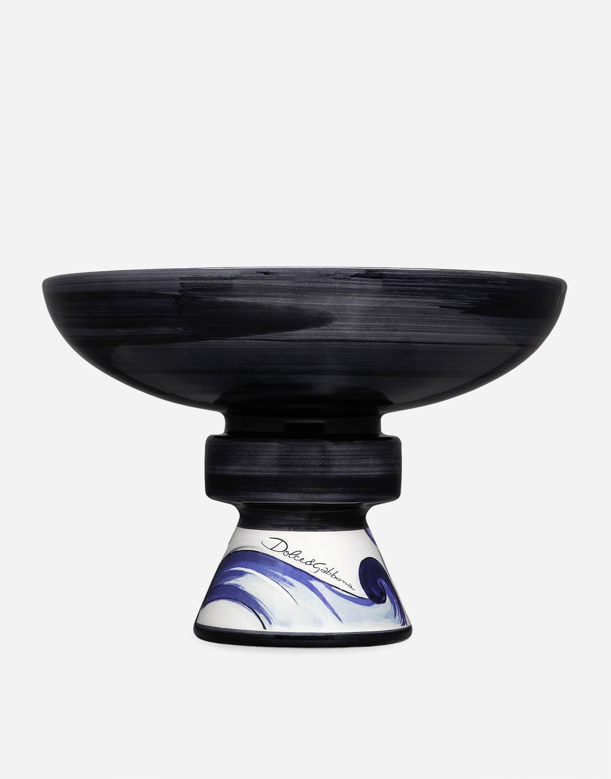 Dolce & Gabbana Raised Ceramic Platter In Black