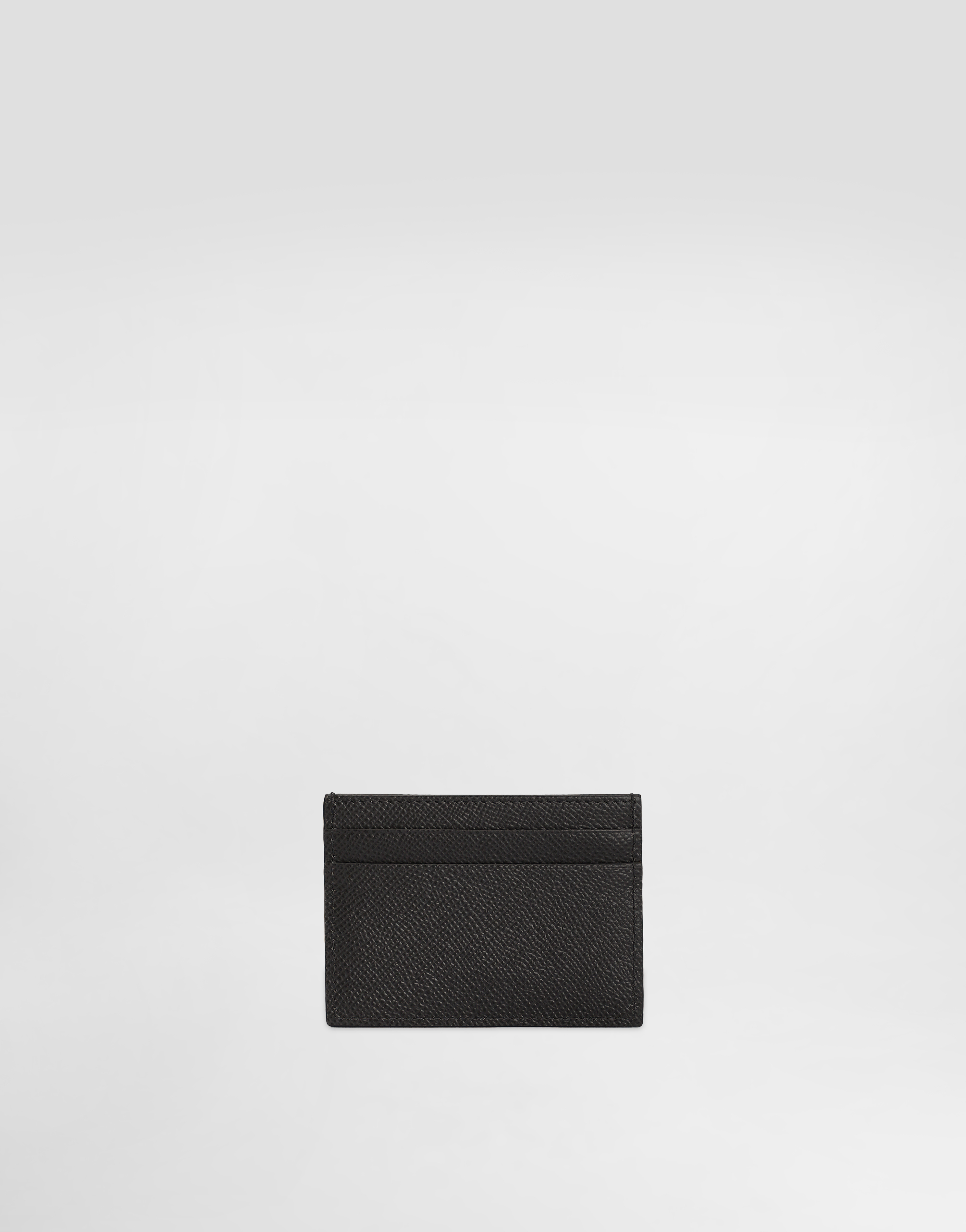  Dolce & Gabbana Dolce & Gabbana Dauphine Calfskin Card Holder - Man Wallets And Small Leather Goods Gray Leather Onesize 