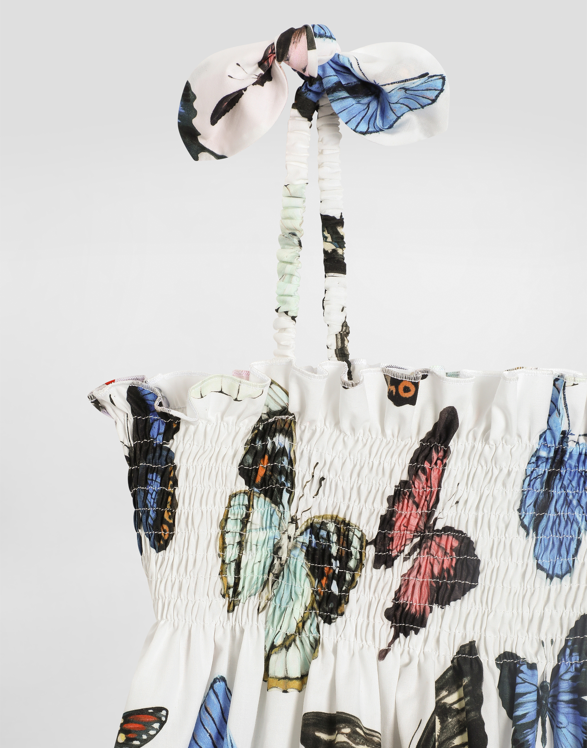 Dolce & Gabbana Poplin Dress With Butterfly Print In Print