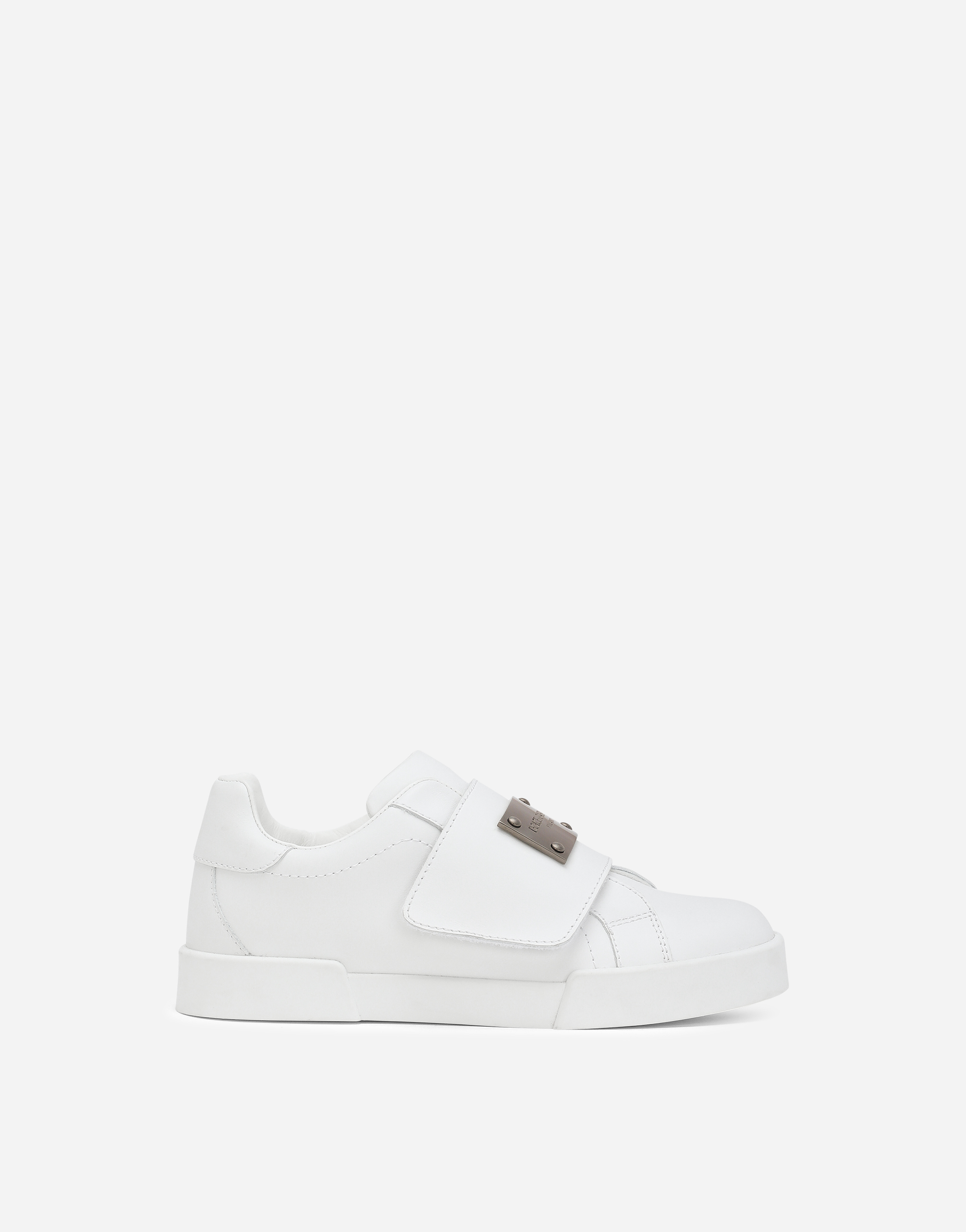 Dolce & Gabbana Calfskin Portofino Sneakers - Man Shoes (24-38) White Leather